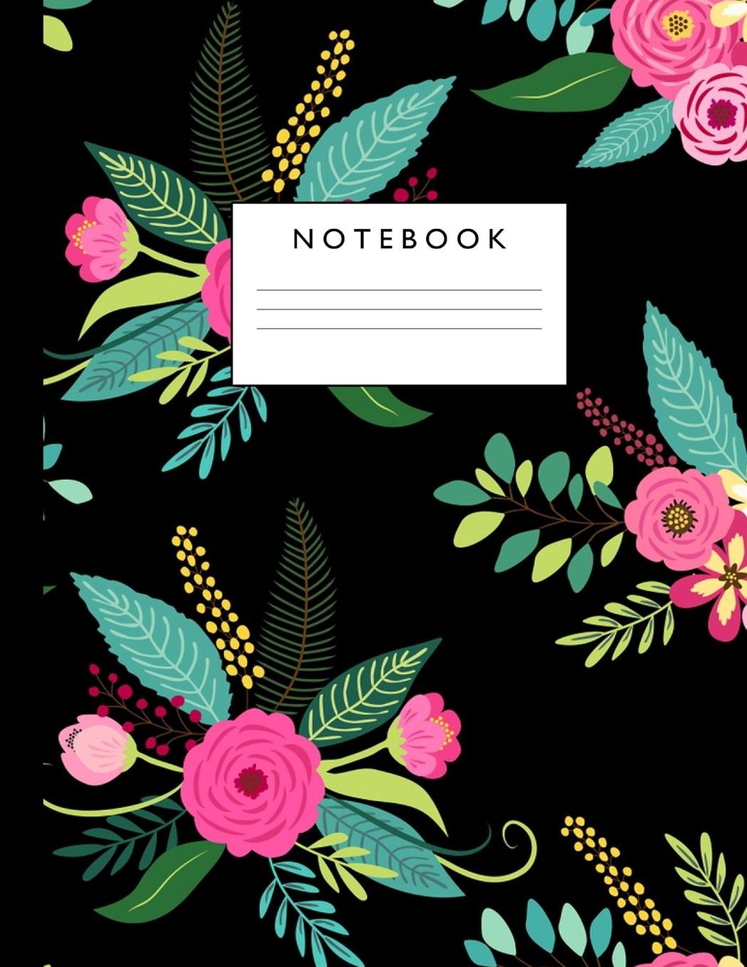 Notebook: Cute Lined Journal Ruled Composition Note Book to Draw and Write In - School Supplies for Elementary, Highschool and College (8.5 x 11 Size 100 Writing Pages) Cover Design 221