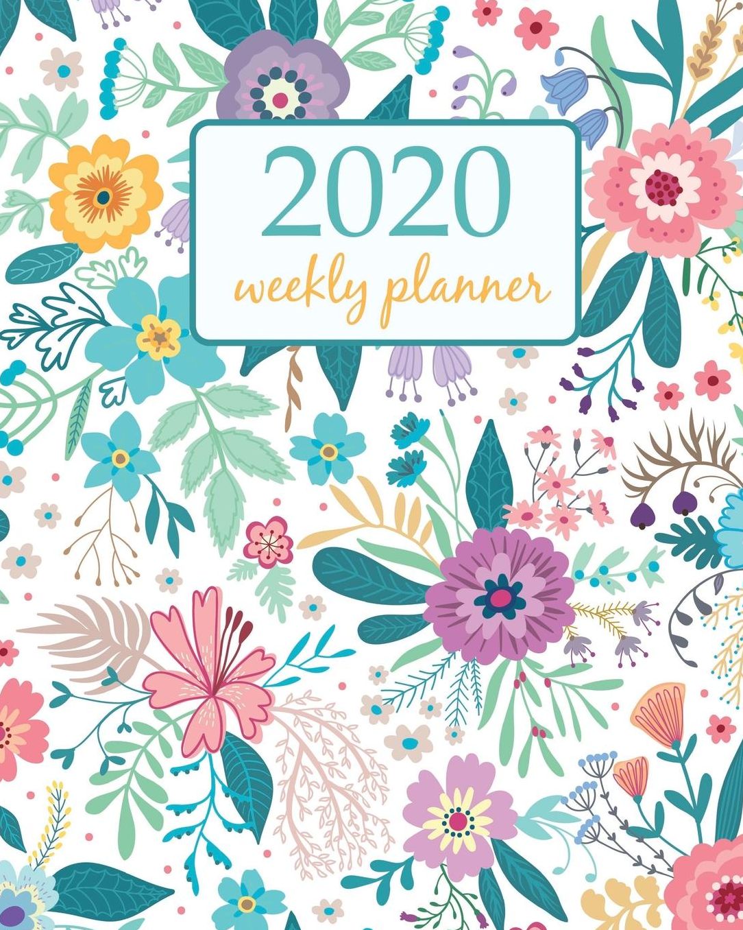 2020 Weekly Planner: Calendar Schedule Organizer Appointment Journal Notebook and Action day With Inspirational Quotes Woodland Cottage Floral Seamless Vector Pattern