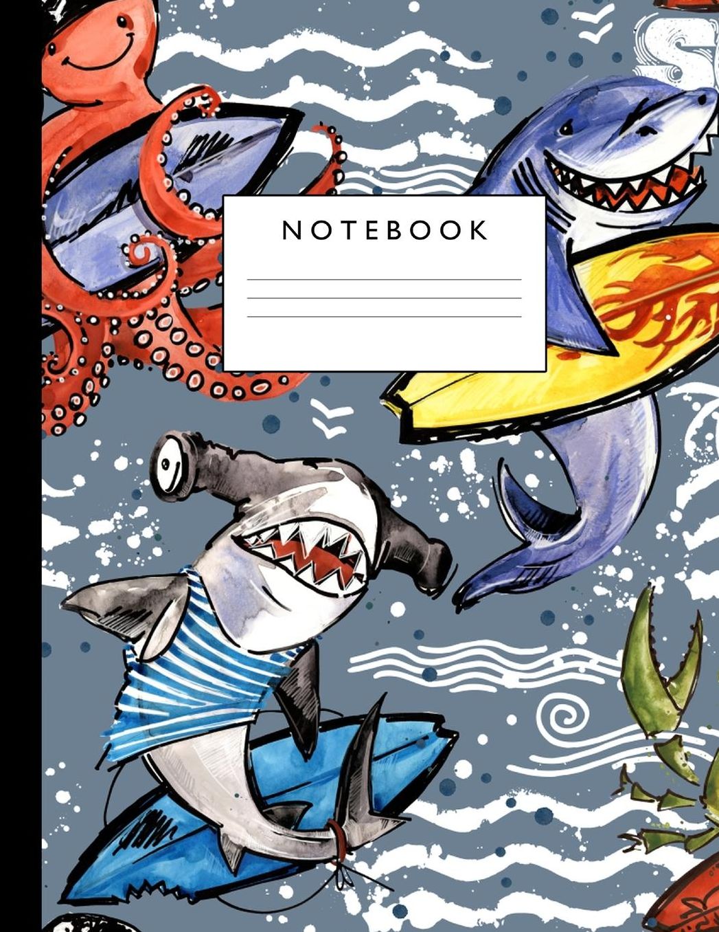 Notebook: Cute Lined Journal Ruled Composition Note Book to Draw and Write In - School Supplies for Elementary, Highschool and College (8.5 x 11 Size 100 Writing Pages) Cover Design 238