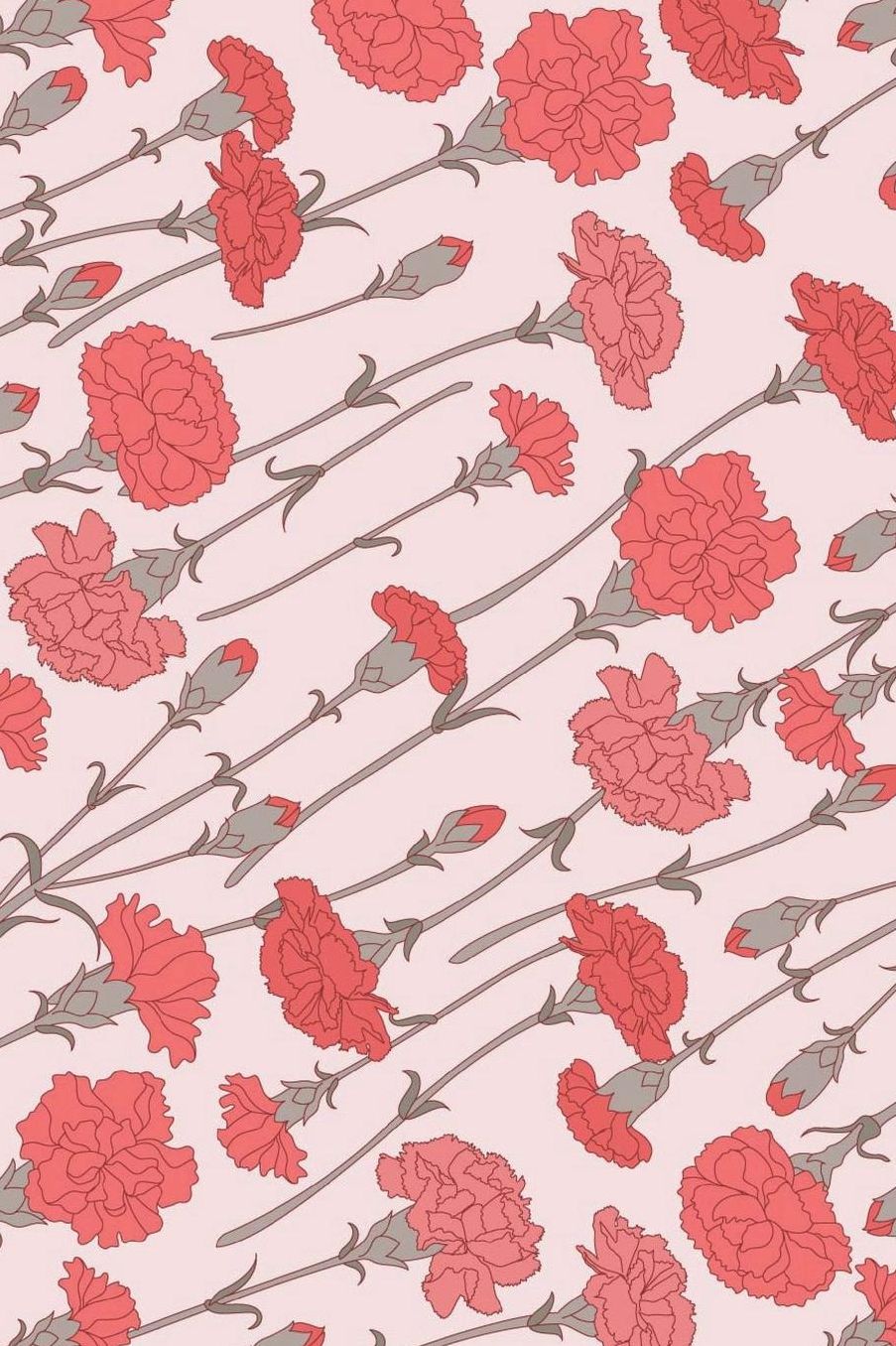 Carnations: Dot Grid Notebook Journal, 6x9 Inch, 120 pages