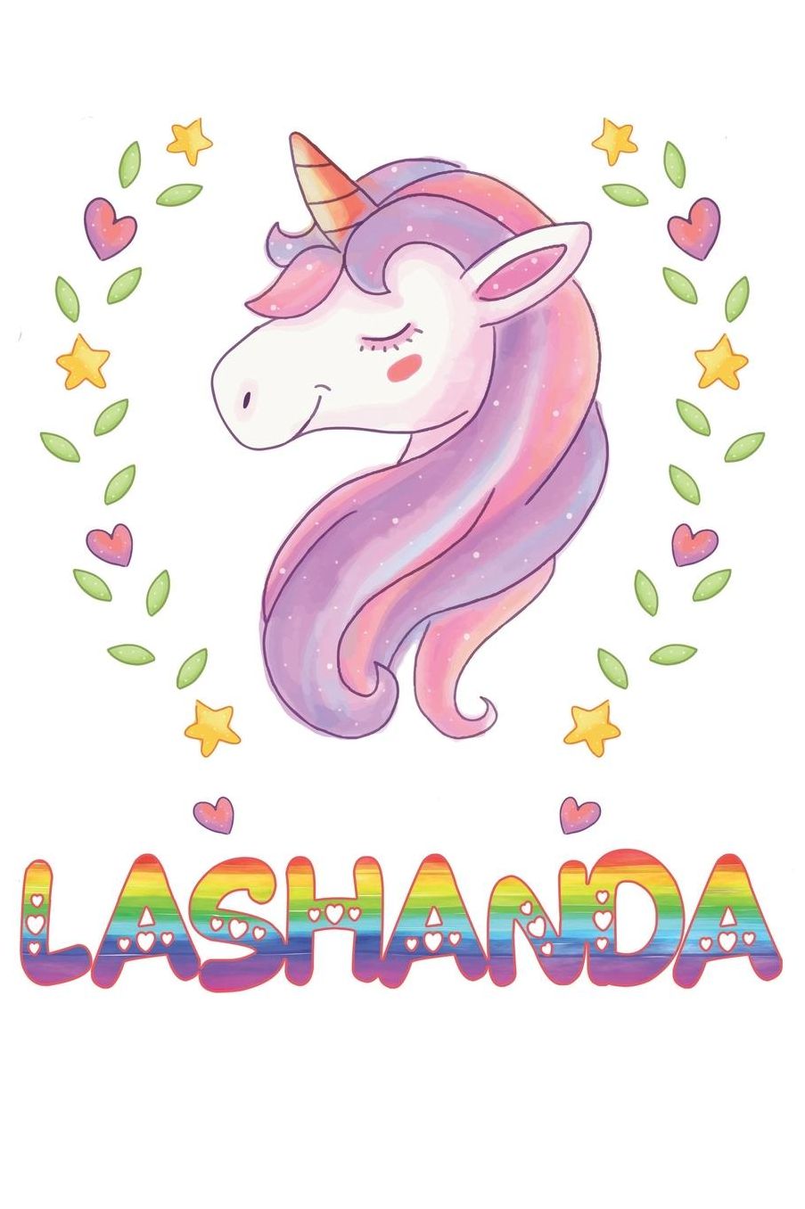 Lashanda: Lashanda Notebook Journal 6x9 Personalized Gift For Lashanda Unicorn Rainbow Colors Lined Paper
