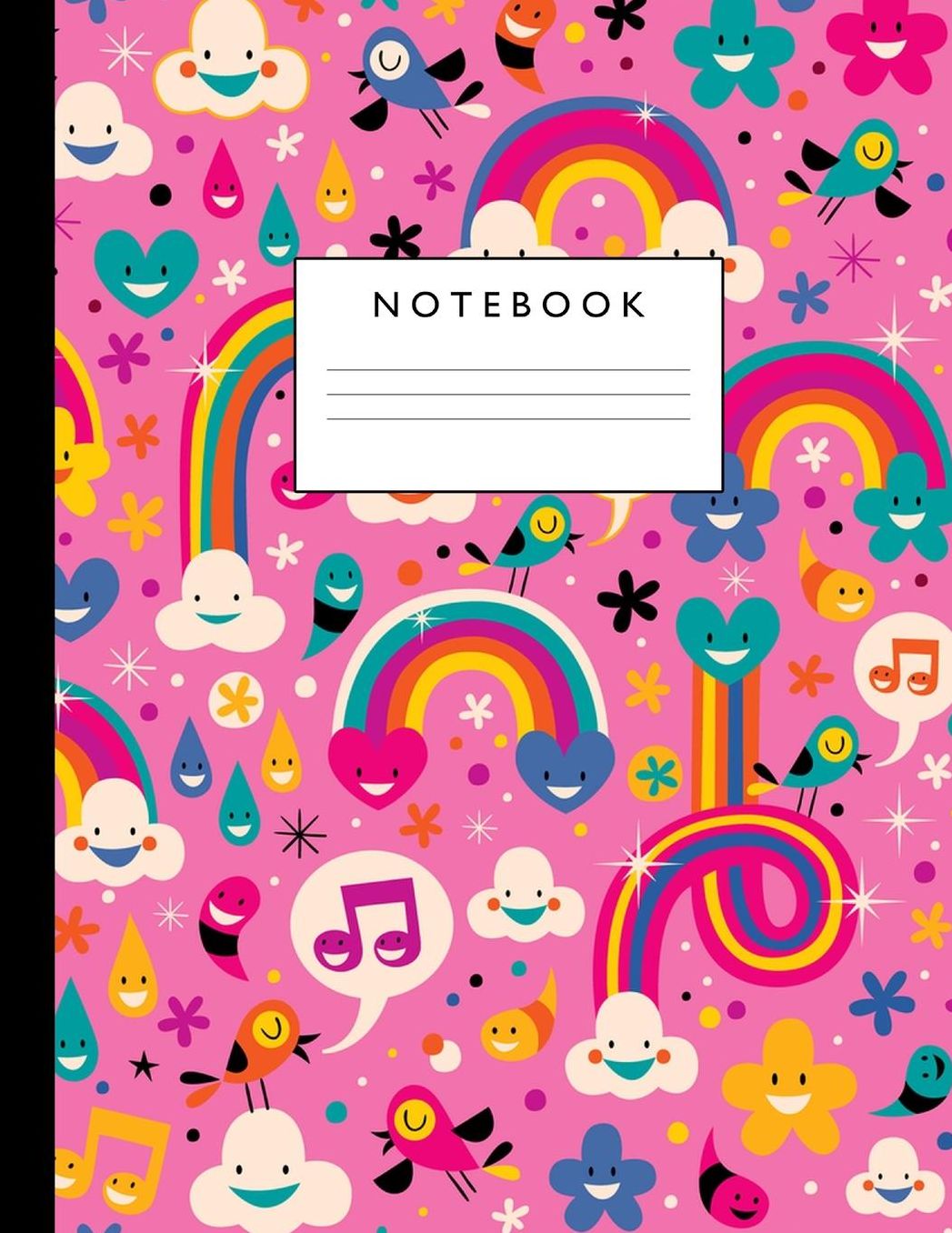 Notebook: Cute Lined Journal Ruled Composition Note Book to Draw and Write In - School Supplies for Elementary, Highschool and College (8.5 x 11 Size 100 Writing Pages) Cover Design 251