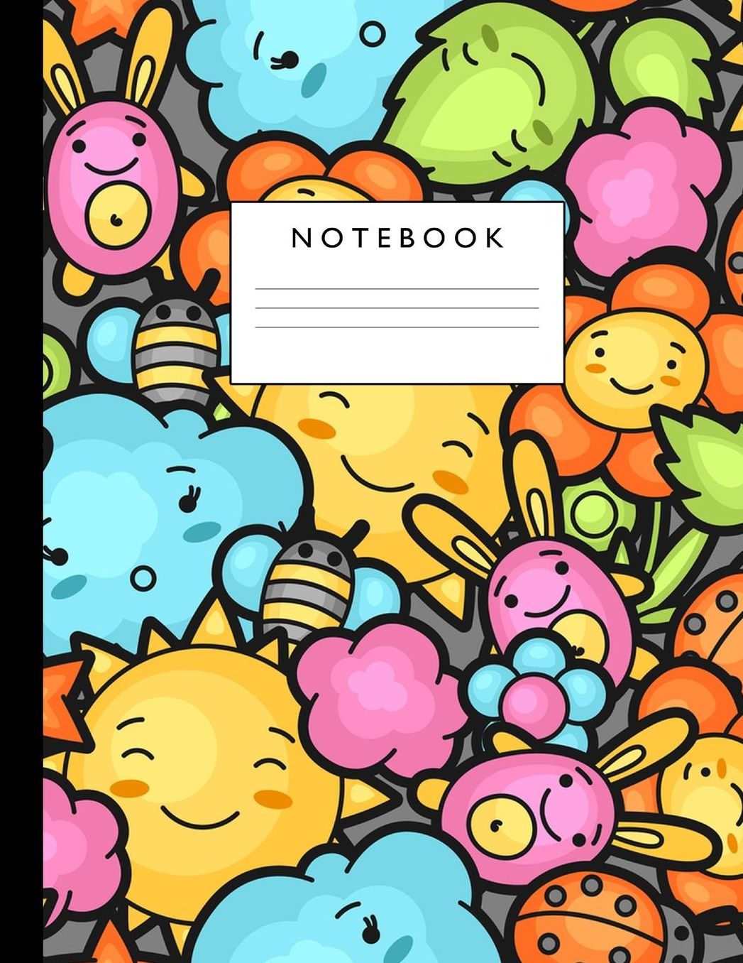 Notebook: Cute Lined Journal Ruled Composition Note Book to Draw and Write In - School Supplies for Elementary, Highschool and College (8.5 x 11 Size 100 Writing Pages) Cover Design 253