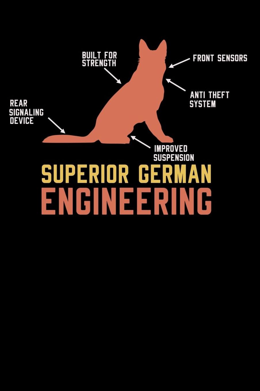 German Shepherd Superior German Engineering: 120 Pages I 6x9 I Music Sheet I Funny Police Dog Gifts