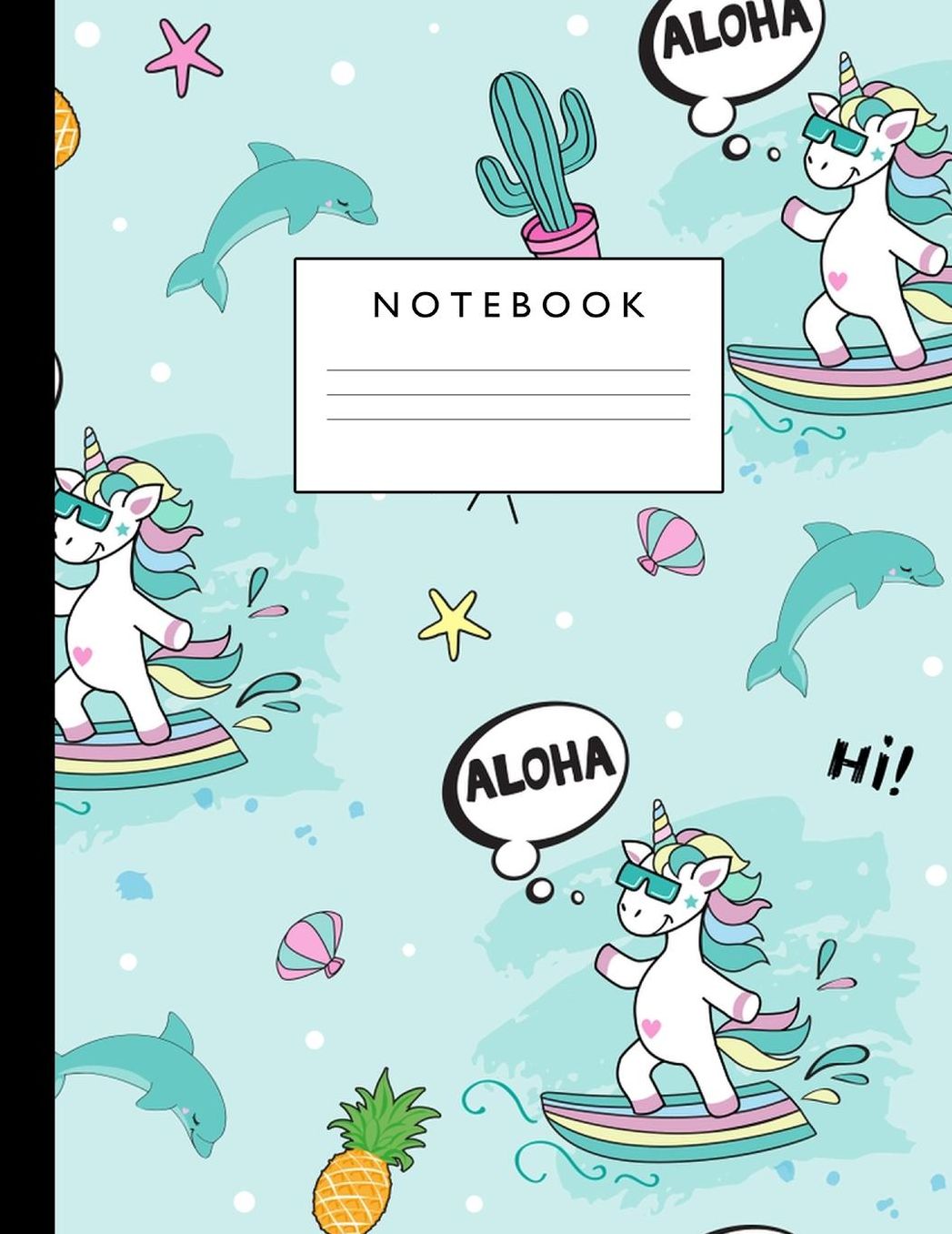 Notebook: Cute Lined Journal Ruled Composition Note Book to Draw and Write In - School Supplies for Elementary, Highschool and College (8.5 x 11 Size 100 Writing Pages) Cover Design 256