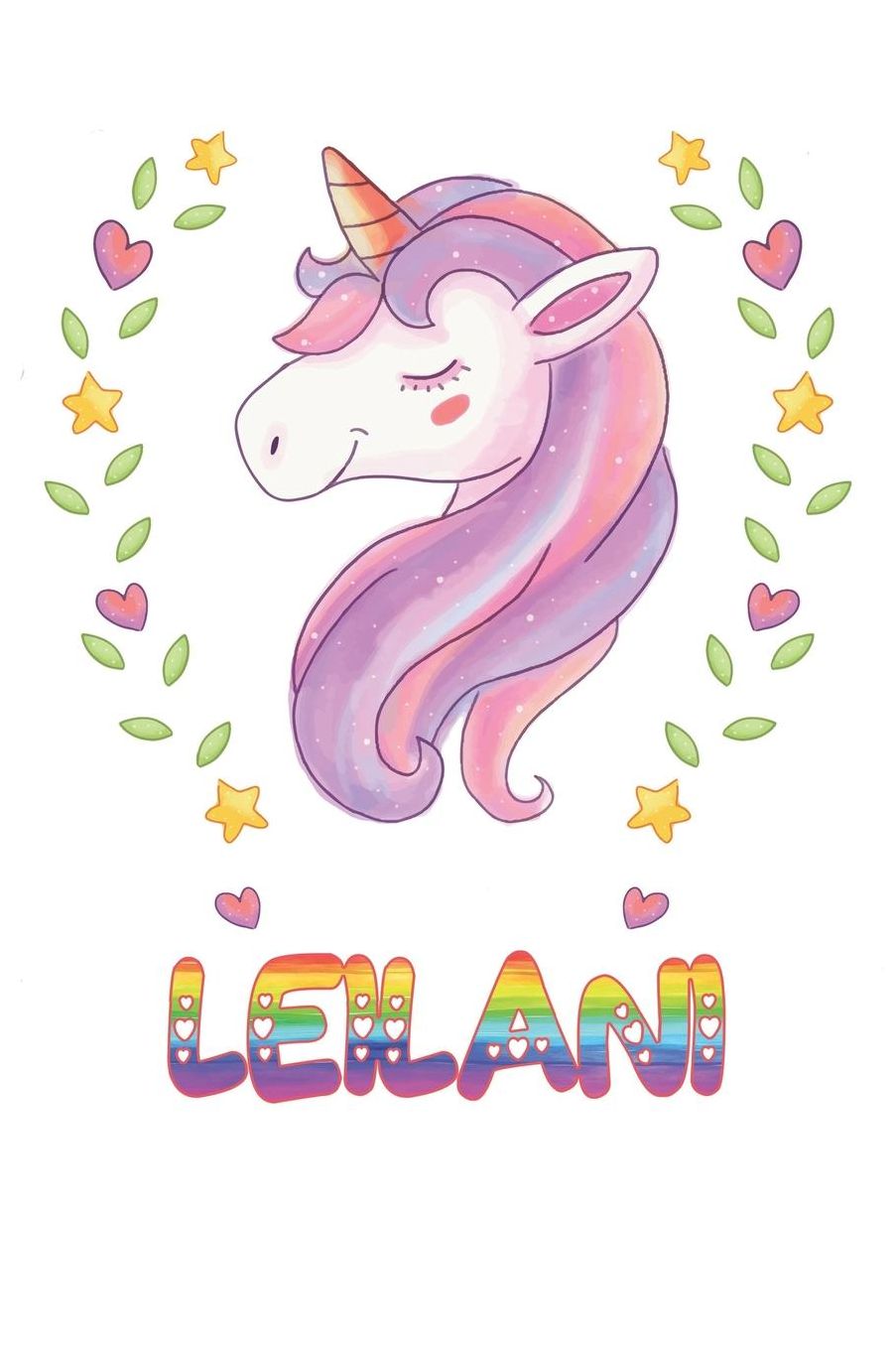 Leilani: Leilani Notebook Journal 6x9 Personalized Gift For Leilani Unicorn Rainbow Colors Lined Paper