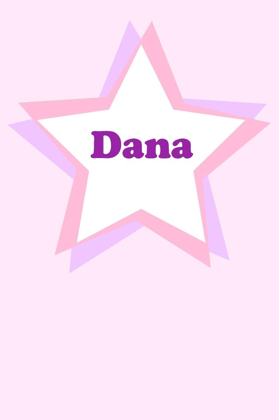 Dana: Personalized Name Journal. Wide Ruled (Lined) Writing Diary, Composition Book. Cute Pink Star Cover for Girls, Kids and Teens