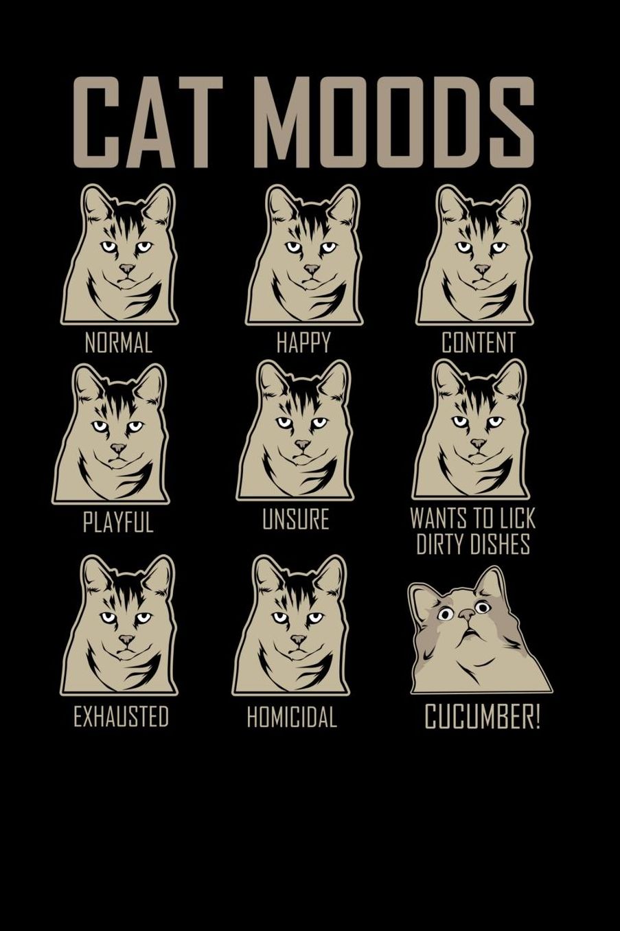 Cat Moods: 120 Pages I 6x9 I Music Sheet I Funny Humor Pet, Cat & Dog Feeling Gifts