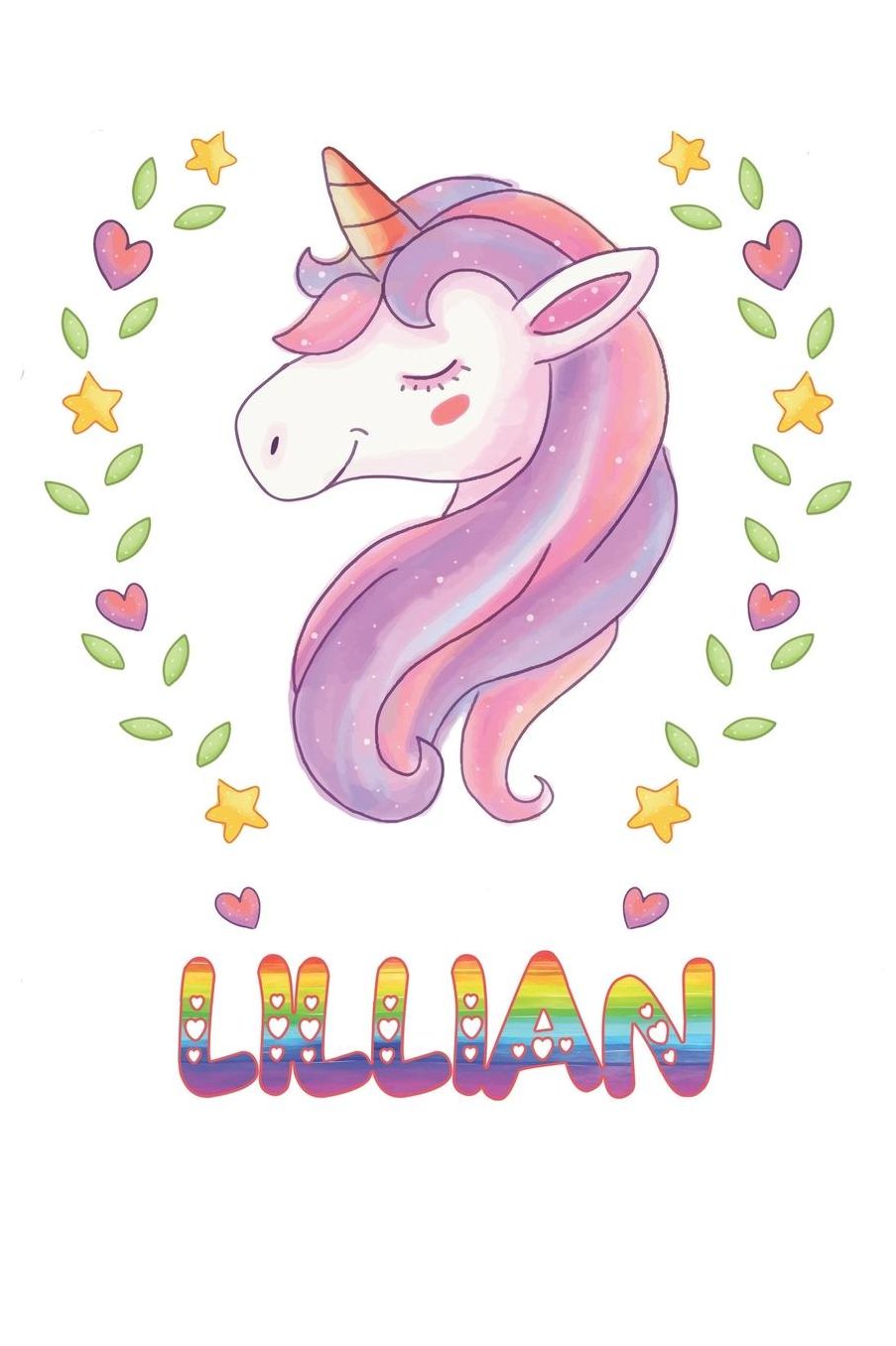 Lillian: Lillian Notebook Journal 6x9 Personalized Gift For Lillian Unicorn Rainbow Colors Lined Paper