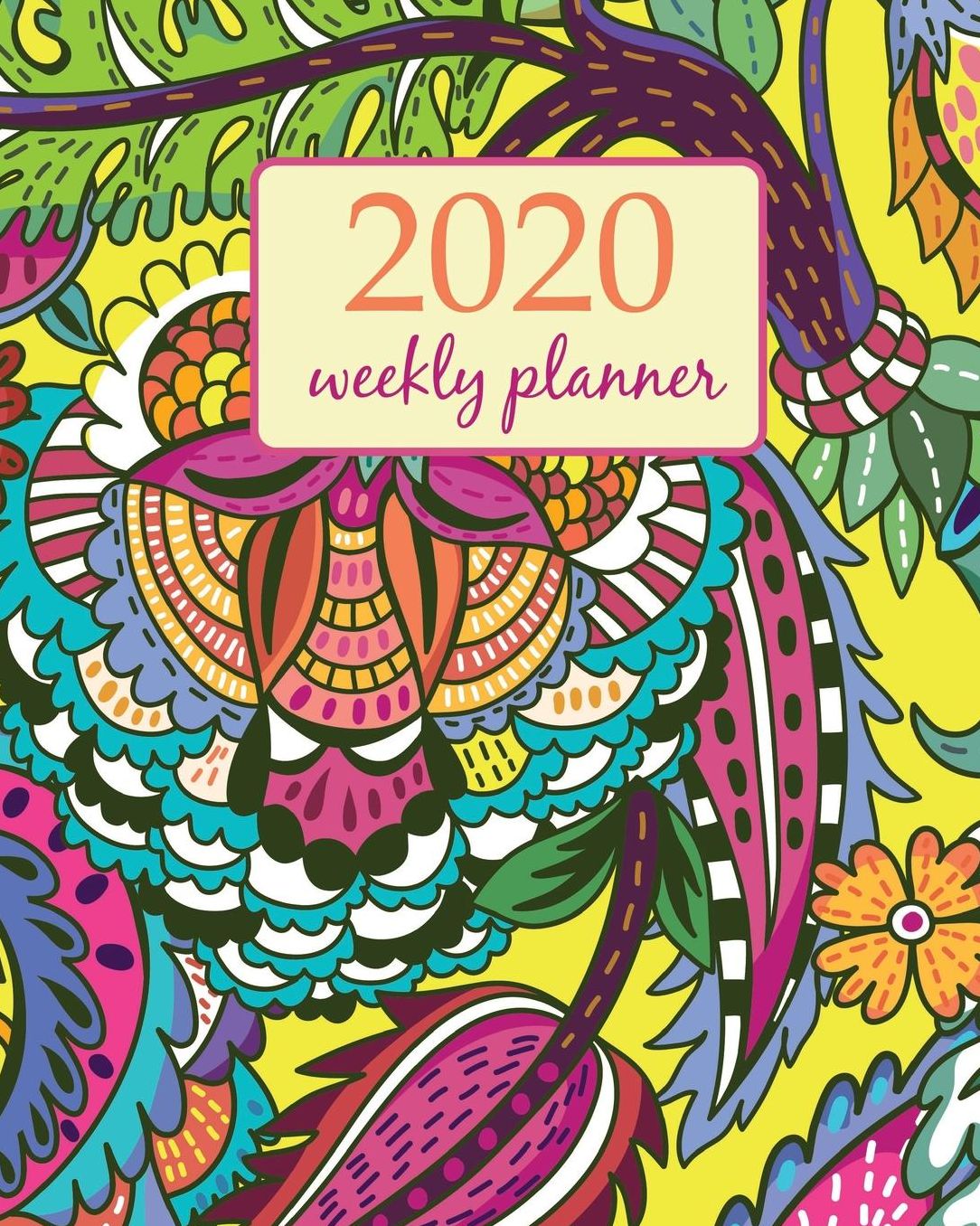 2020 Weekly Planner: Calendar Schedule Organizer Appointment Journal Notebook and Action day With Inspirational Quotes Bright abstract background. Bright illustration design