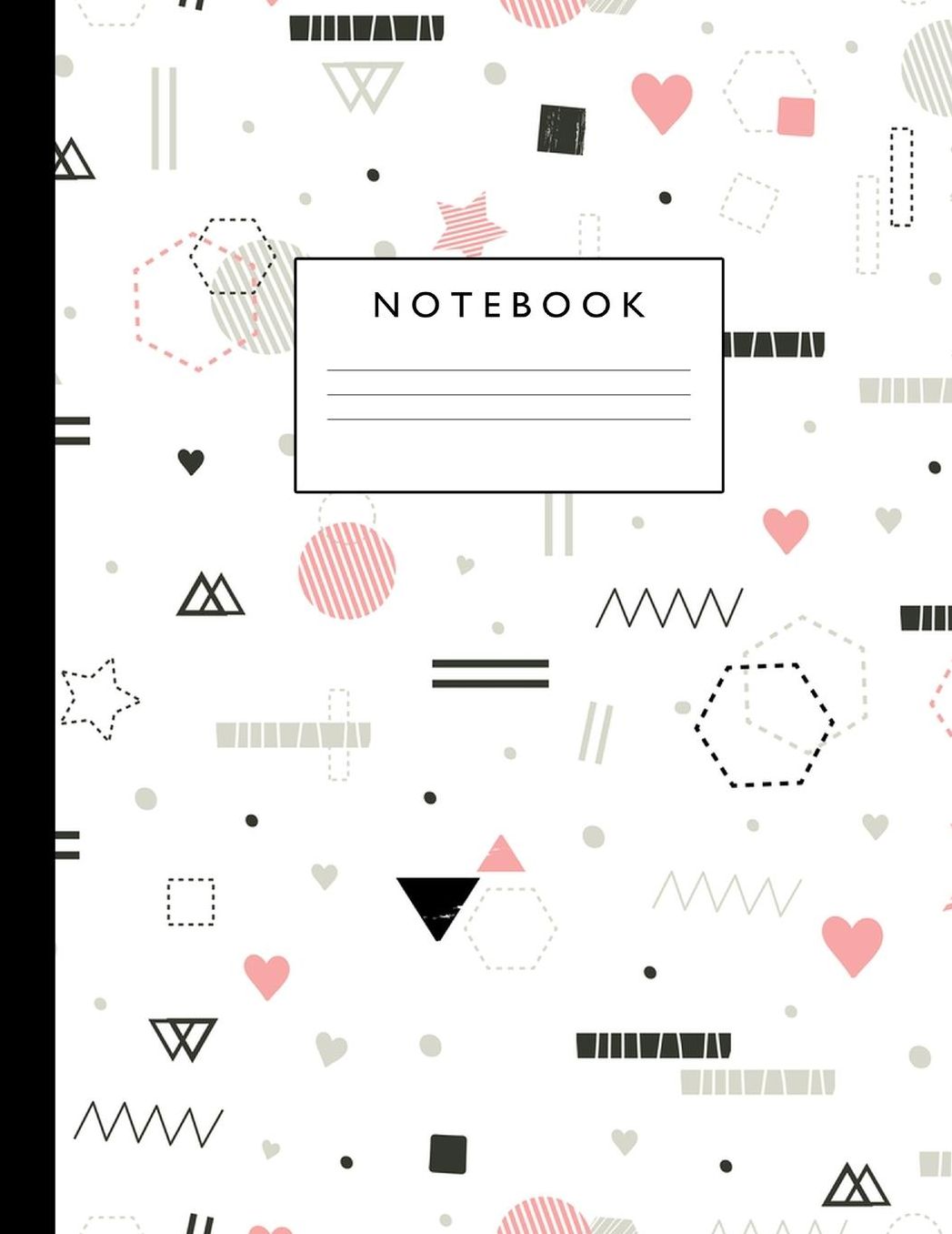 Notebook: Cute Lined Journal Ruled Composition Note Book to Draw and Write In - School Supplies for Elementary, Highschool and College (8.5 x 11 Size 100 Writing Pages) Cover Design 278