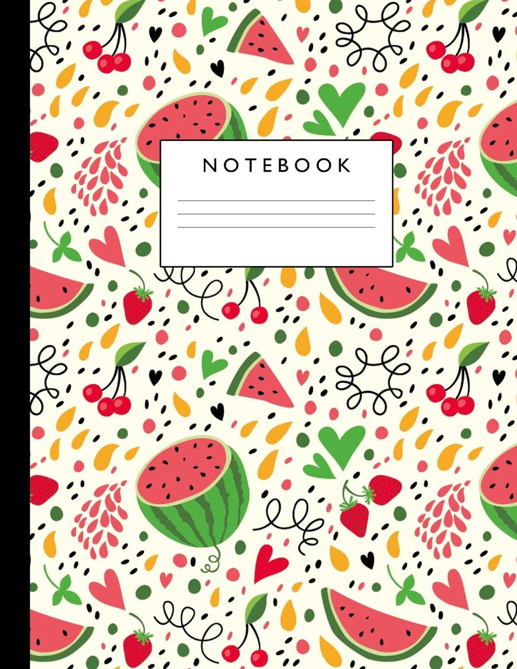 Notebook: Cute Lined Journal Ruled Composition Note Book to Draw and Write In - School Supplies for Elementary, Highschool and College (8.5 x 11 Size 100 Writing Pages) Cover Design 285