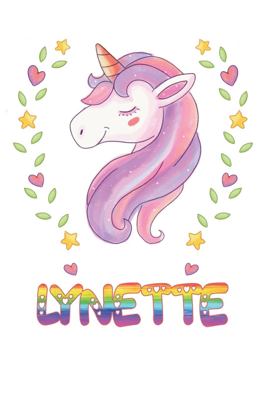 Lynette: Lynette Notebook Journal 6x9 Personalized Gift For Lynette Unicorn Rainbow Colors Lined Paper