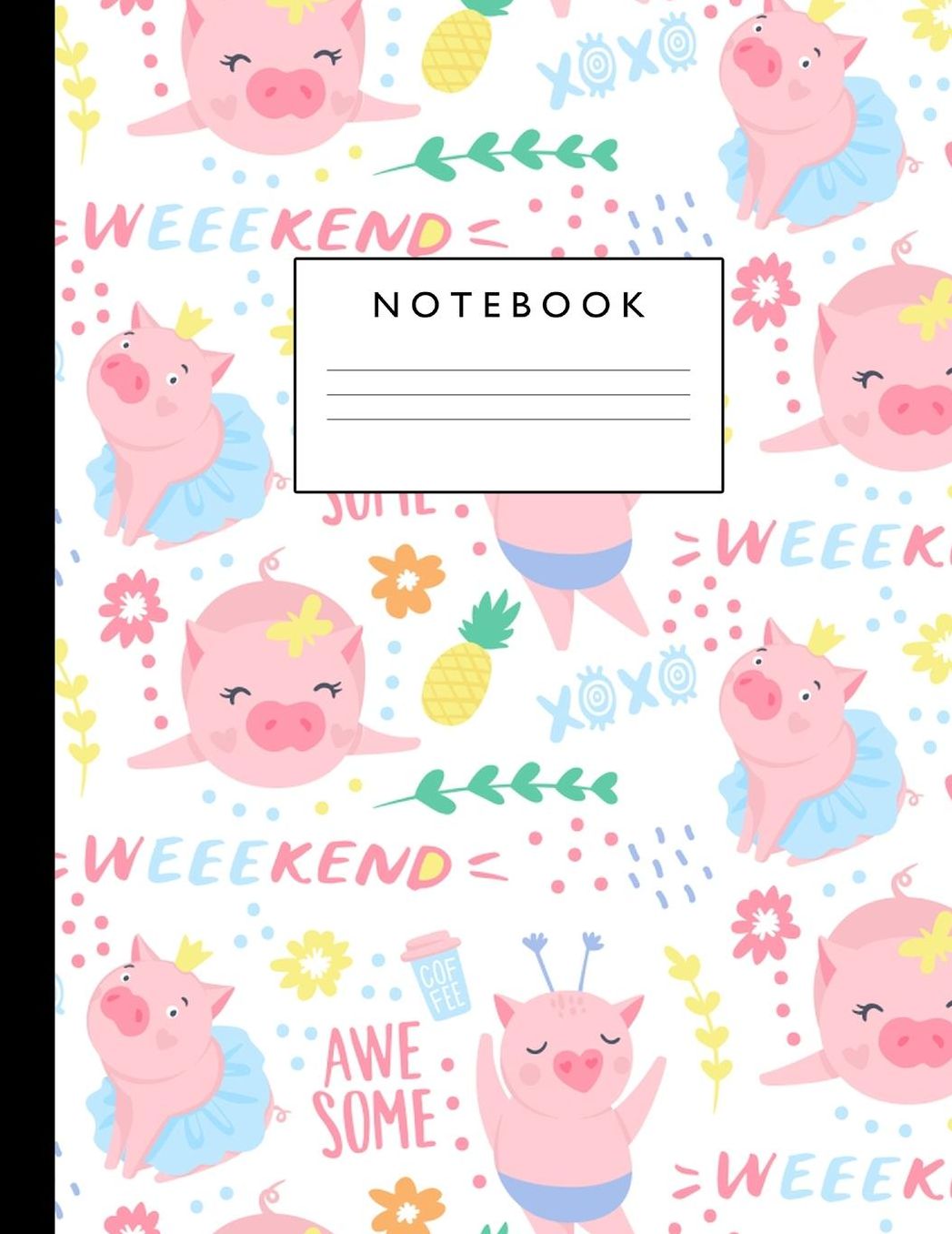 Notebook: Cute Lined Journal Ruled Composition Note Book to Draw and Write In - School Supplies for Elementary, Highschool and College (8.5 x 11 Size 100 Writing Pages) Cover Design 289