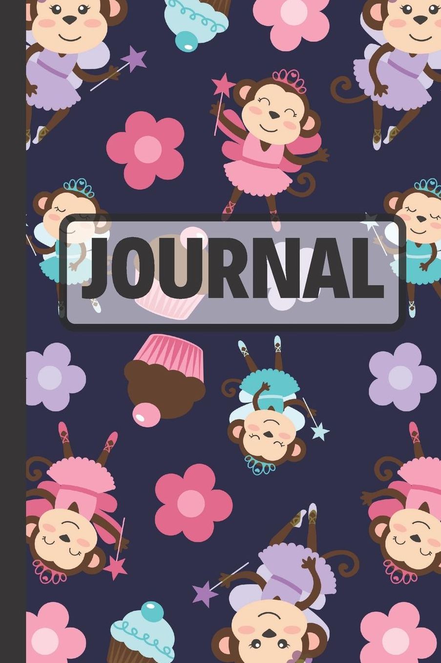 Journal: Cute Ballet Monkeys and Cupcakes Notebook or Journal for Girls