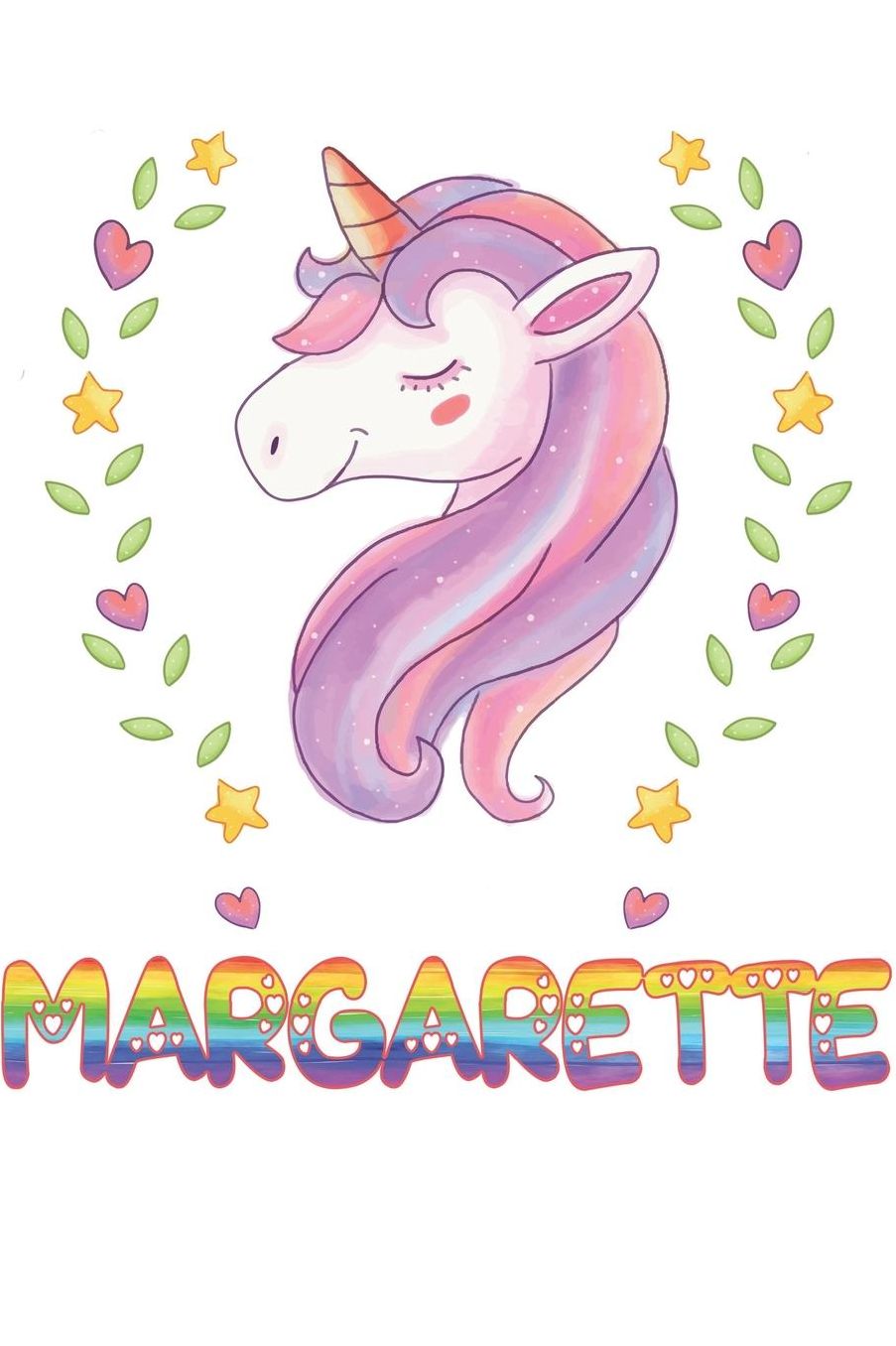Margarette: Margarette Notebook Journal 6x9 Personalized Gift For Margarette Unicorn Rainbow Colors Lined Paper