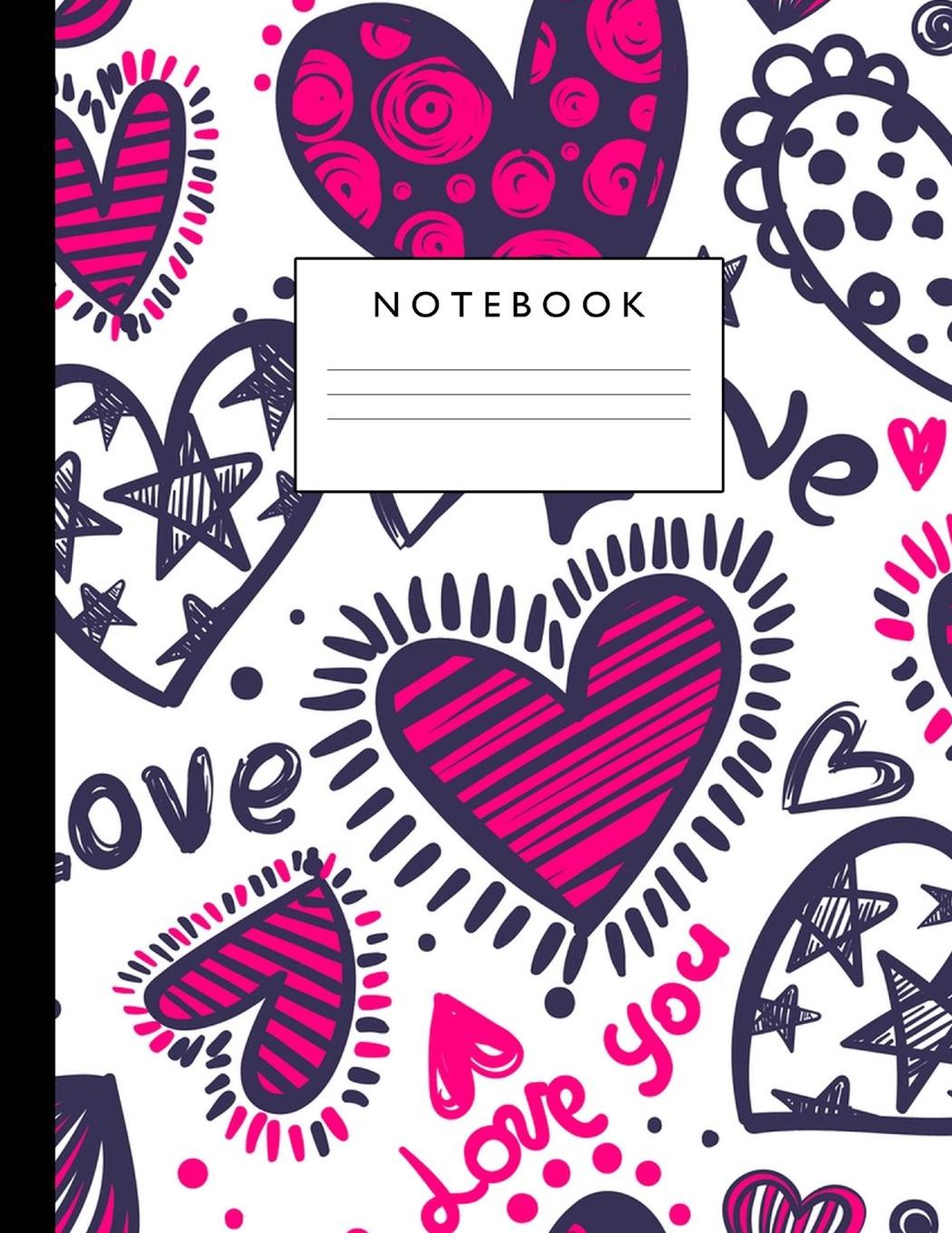 Notebook: Cute Lined Journal Ruled Composition Note Book to Draw and Write In - School Supplies for Elementary, Highschool and College (8.5 x 11 Size 100 Writing Pages) Cover Design 311
