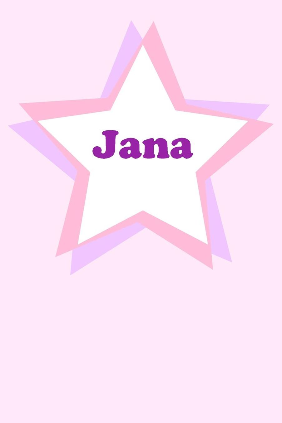 Jana: Personalized Name Journal. Wide Ruled (Lined) Writing Diary, Composition Book. Cute Pink Star Cover for Girls, Kids and Teens
