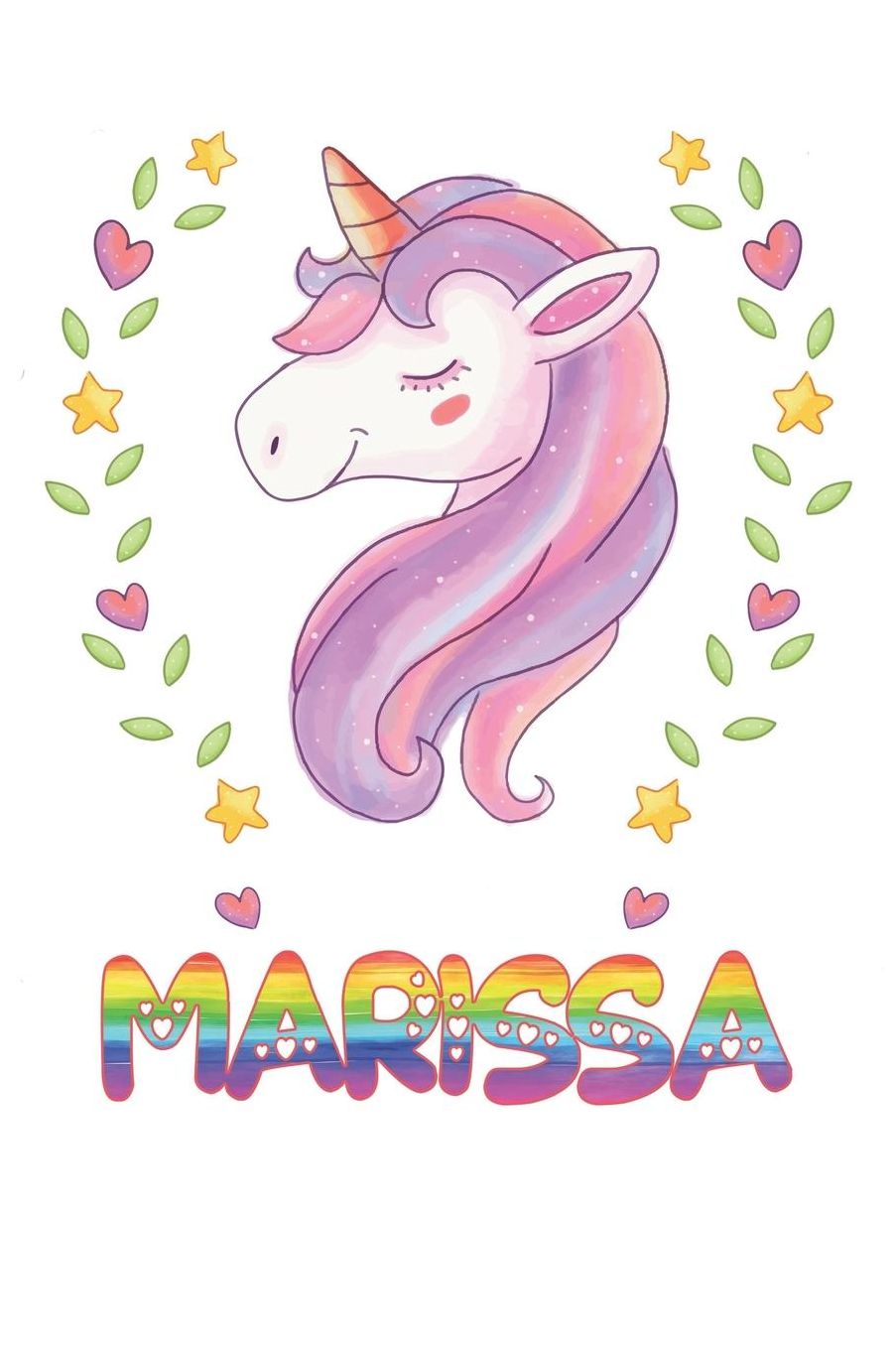Marissa: Marissa Notebook Journal 6x9 Personalized Gift For Marissa Unicorn Rainbow Colors Lined Paper
