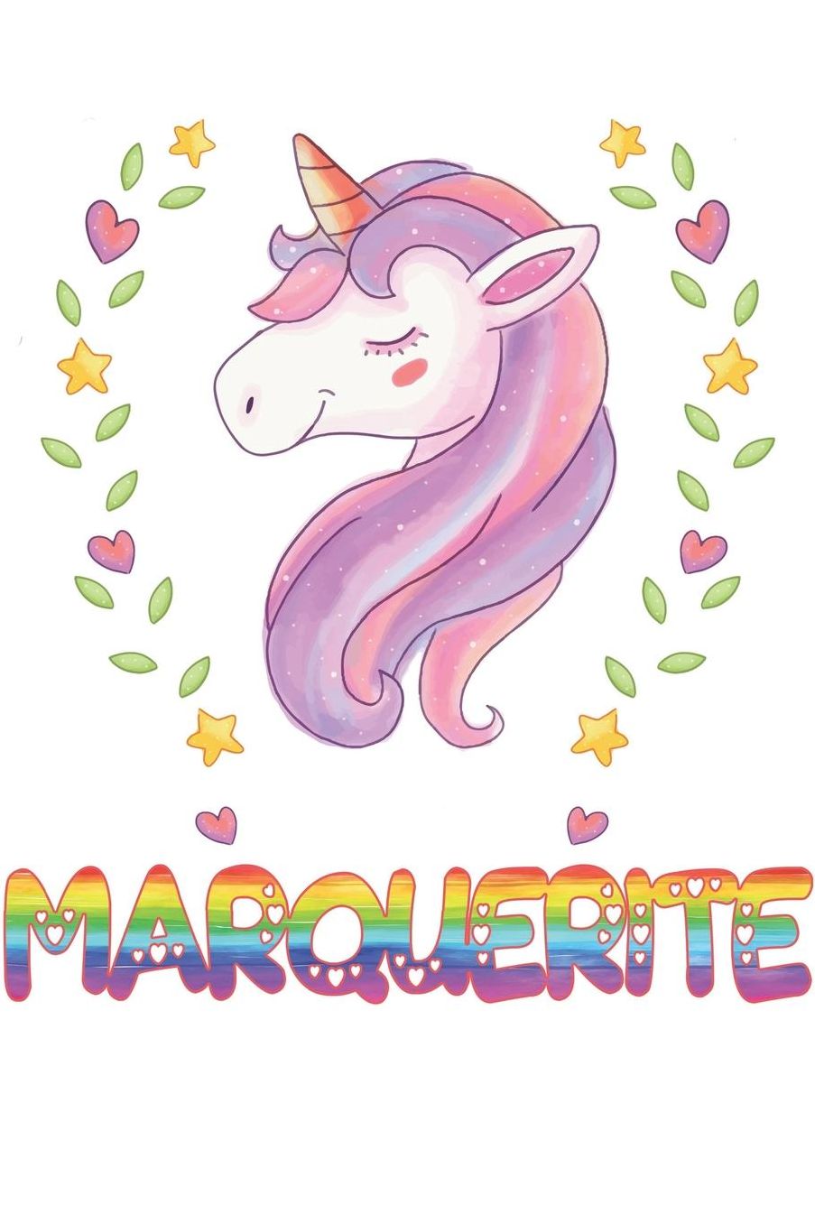 Marquerite: Marquerite Notebook Journal 6x9 Personalized Gift For Marquerite Unicorn Rainbow Colors Lined Paper