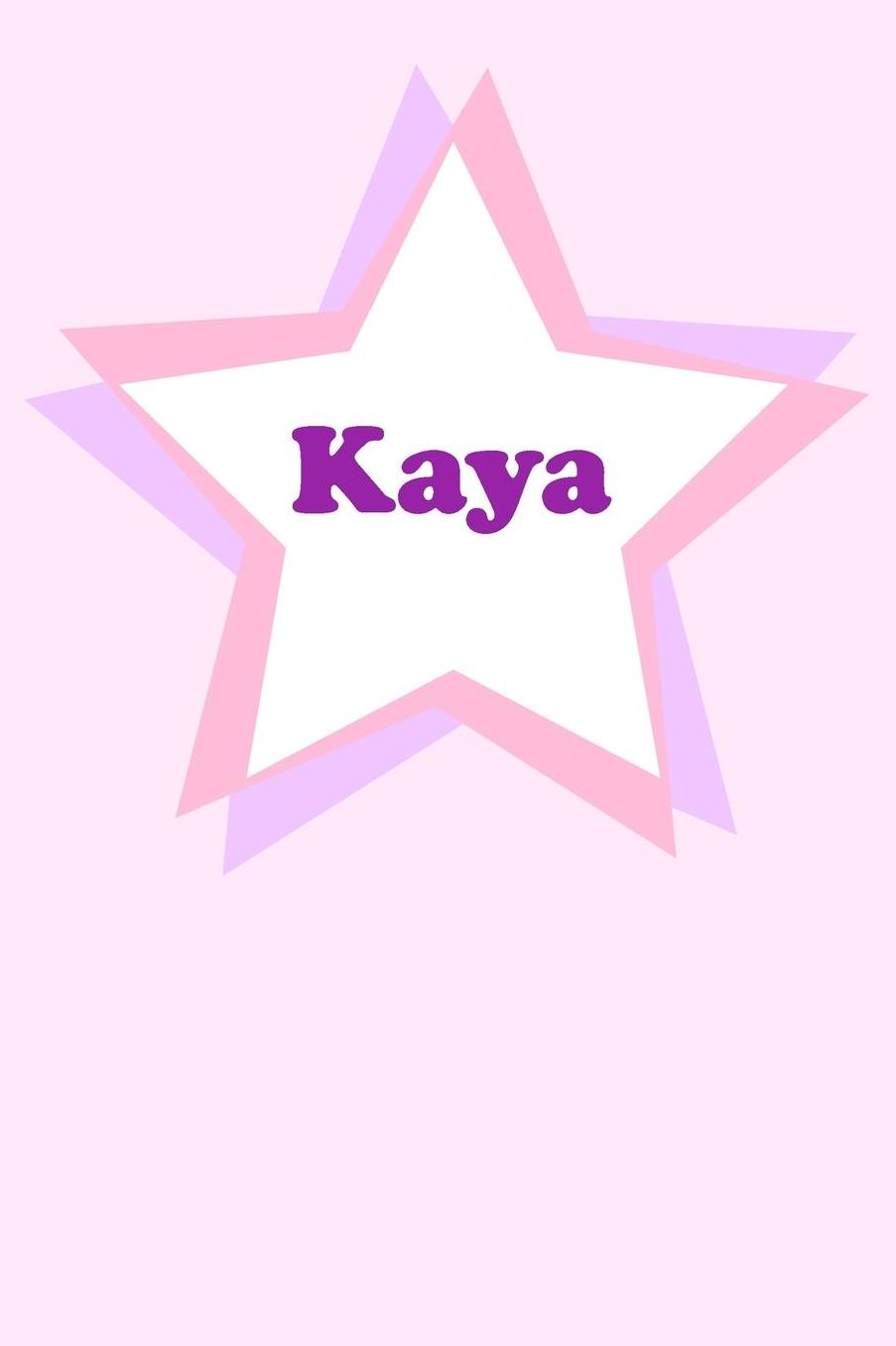 Kaya: Personalized Name Journal. Wide Ruled (Lined) Writing Diary, Composition Book. Cute Pink Star Cover for Girls, Kids and Teens