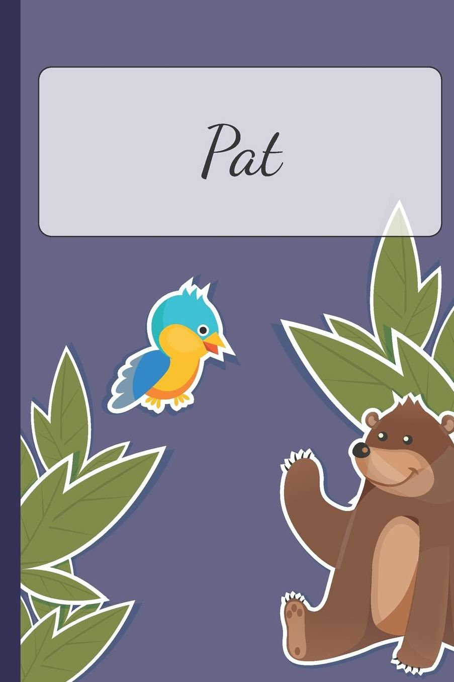 Pat: Personalized Notebooks - Sketchbook for Kids with Name Tag - Drawing for Beginners with 110 Dot Grid Pages - 6x9 / A5 size Name Notebook - Perfect as a Personal Gift - Planner and Journal for kids