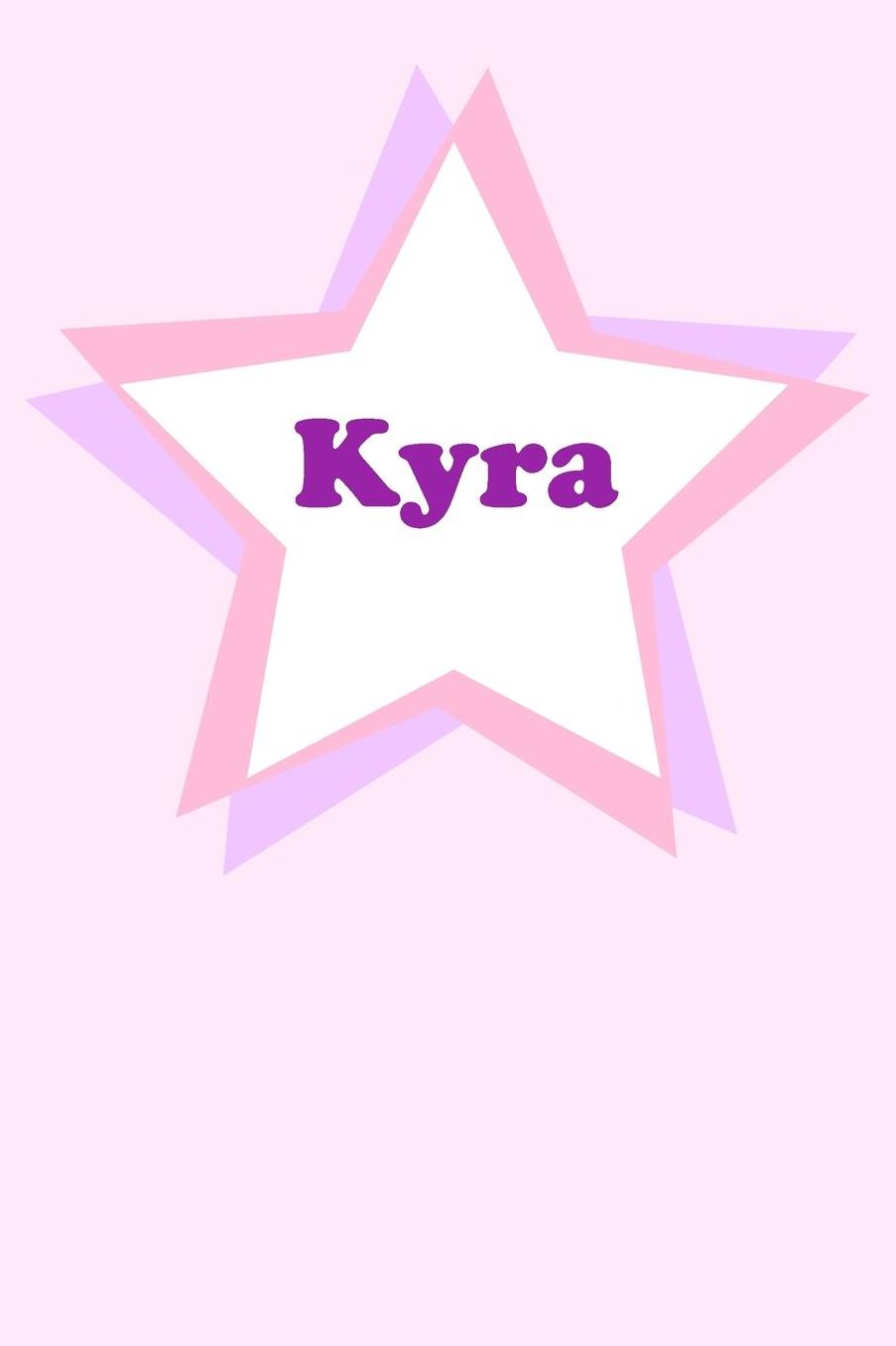 Kyra: Personalized Name Journal. Wide Ruled (Lined) Writing Diary, Composition Book. Cute Pink Star Cover for Girls, Kids and Teens