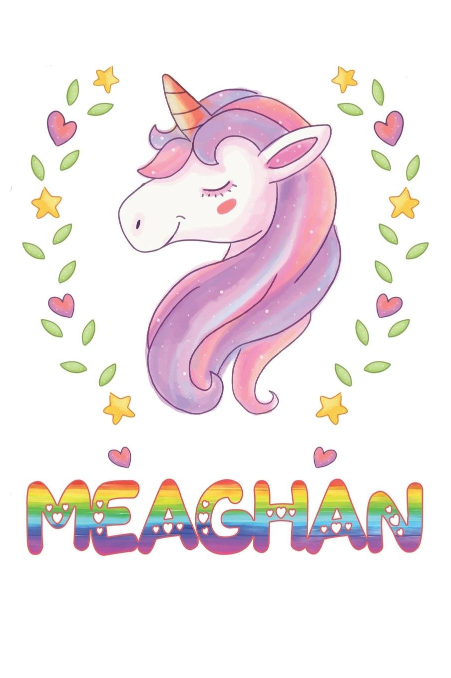 Meaghan: Meaghan Notebook Journal 6x9 Personalized Gift For Meaghan Unicorn Rainbow Colors Lined Paper
