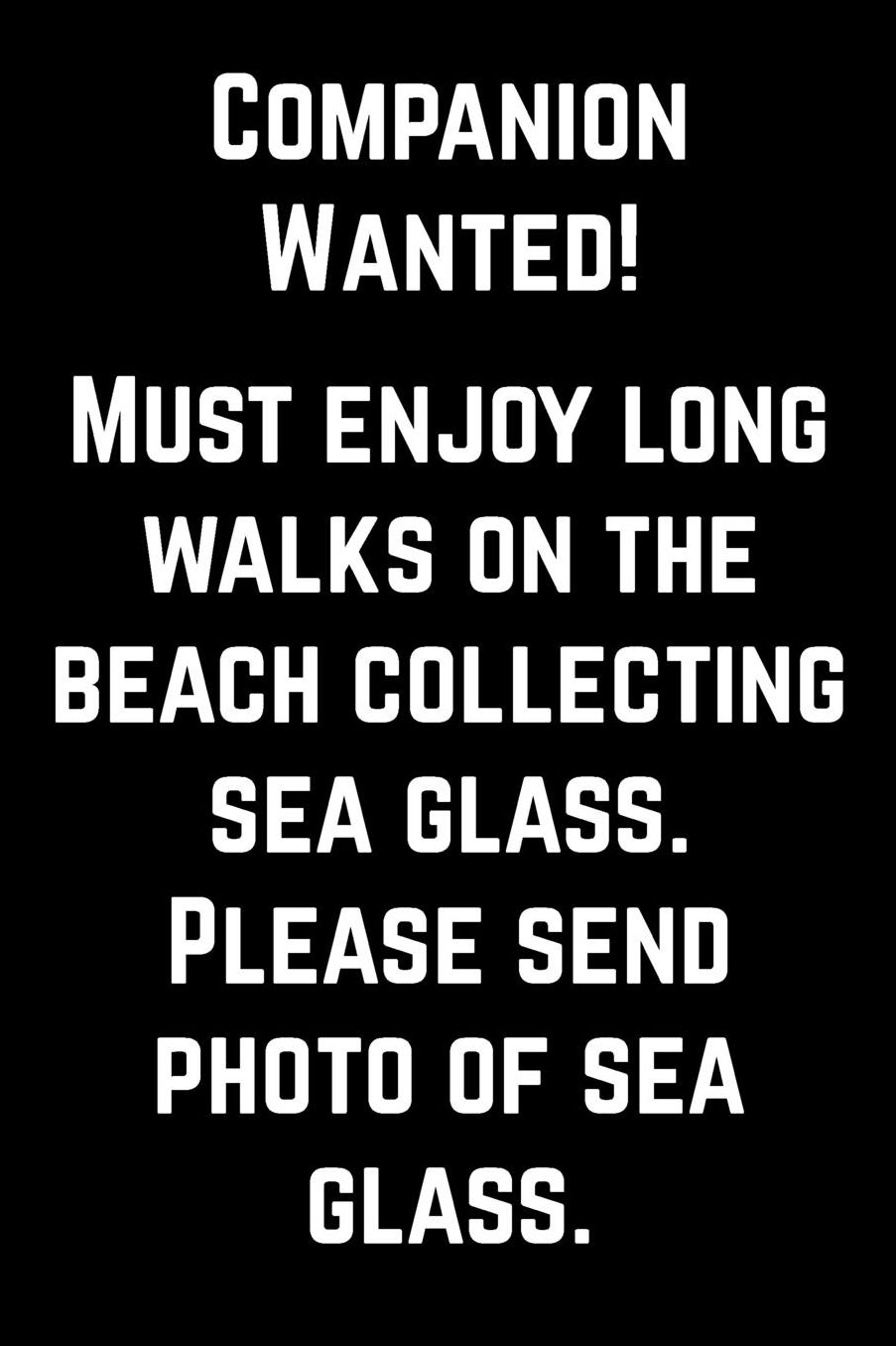 Gift Notebook for Sea Glass Collectors, Blank Lined Journal Long Walks On The Beach: Medium Spacing Between Lines
