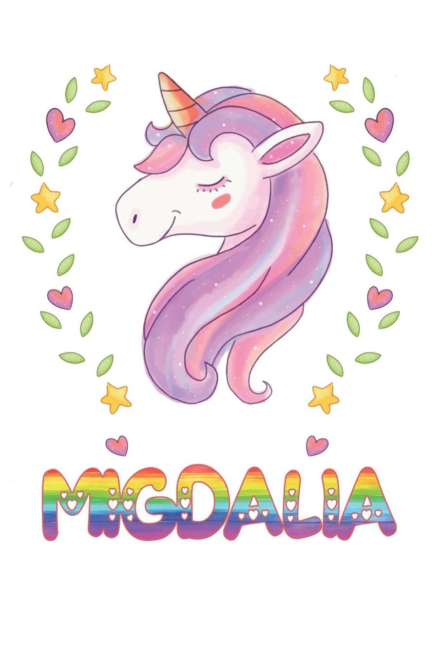 Migdalia: Migdalia Notebook Journal 6x9 Personalized Gift For Migdalia Unicorn Rainbow Colors Lined Paper