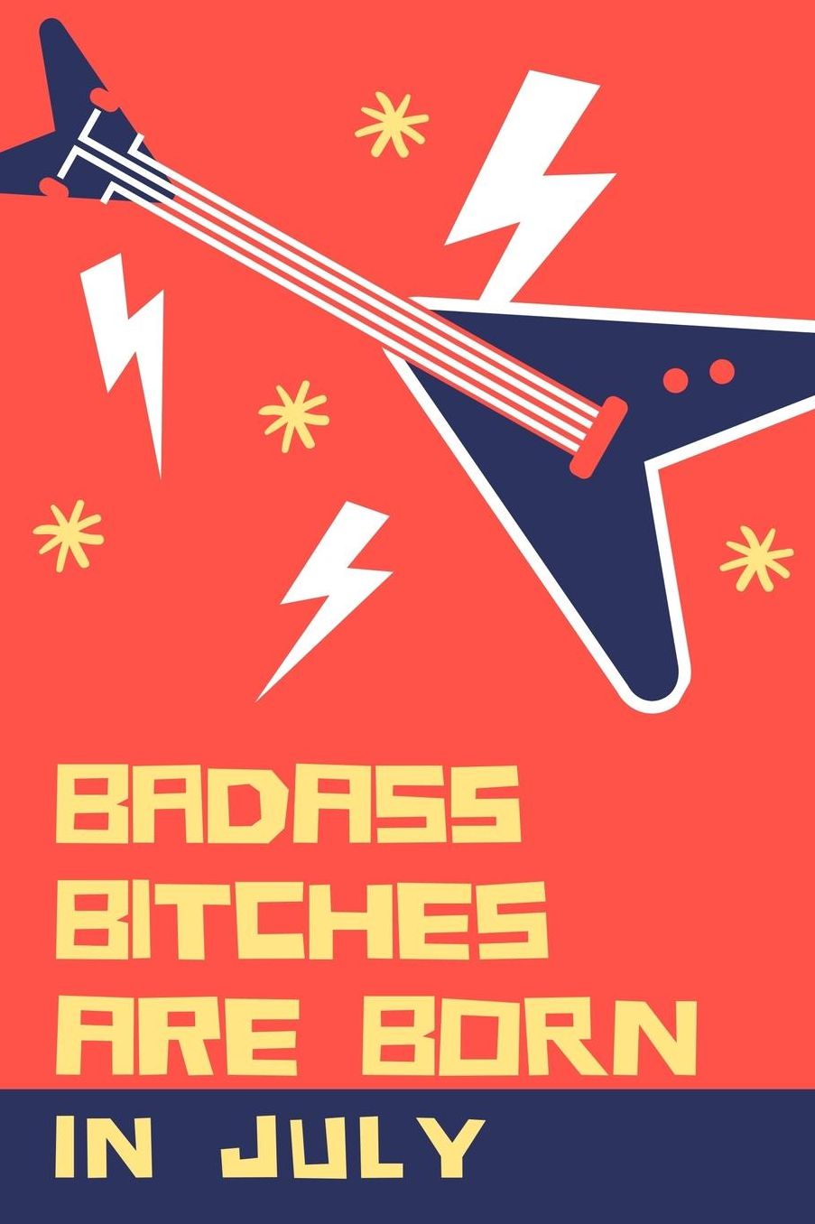Bad Ass Bitches Are Born in July: A5 diary with beautiful sayings unique birthday gift for girls born in July funny present for best friends and coworker journal calendar gratitude diary
