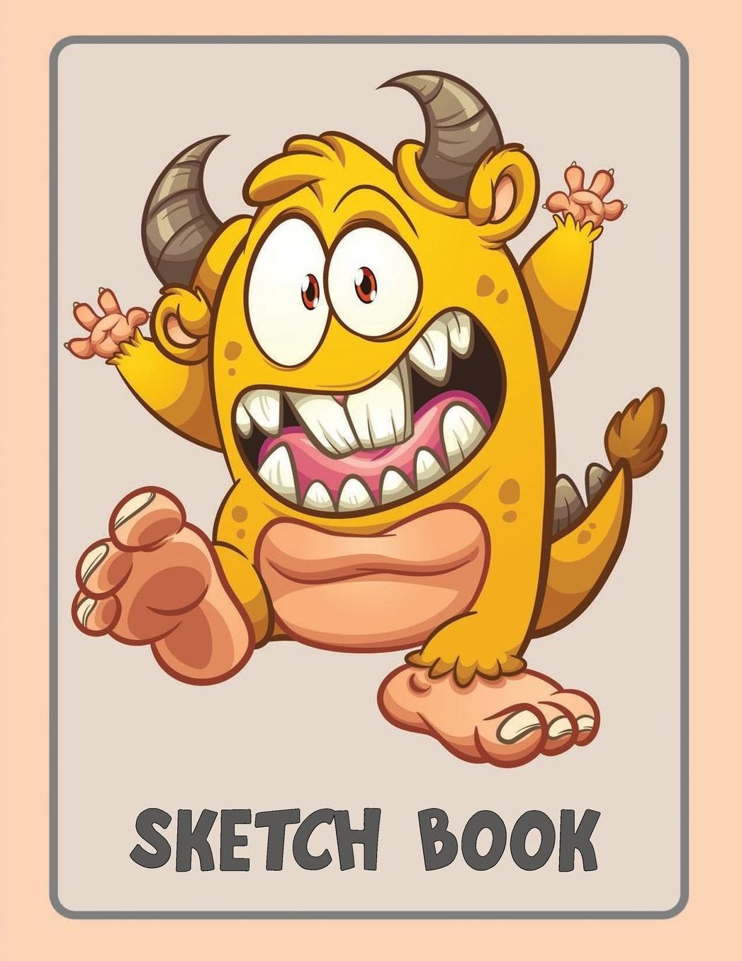 Sketch Paper Blank: Sketchbook for Kids to Draw or Doodle Empty Pages - Yellow Monster