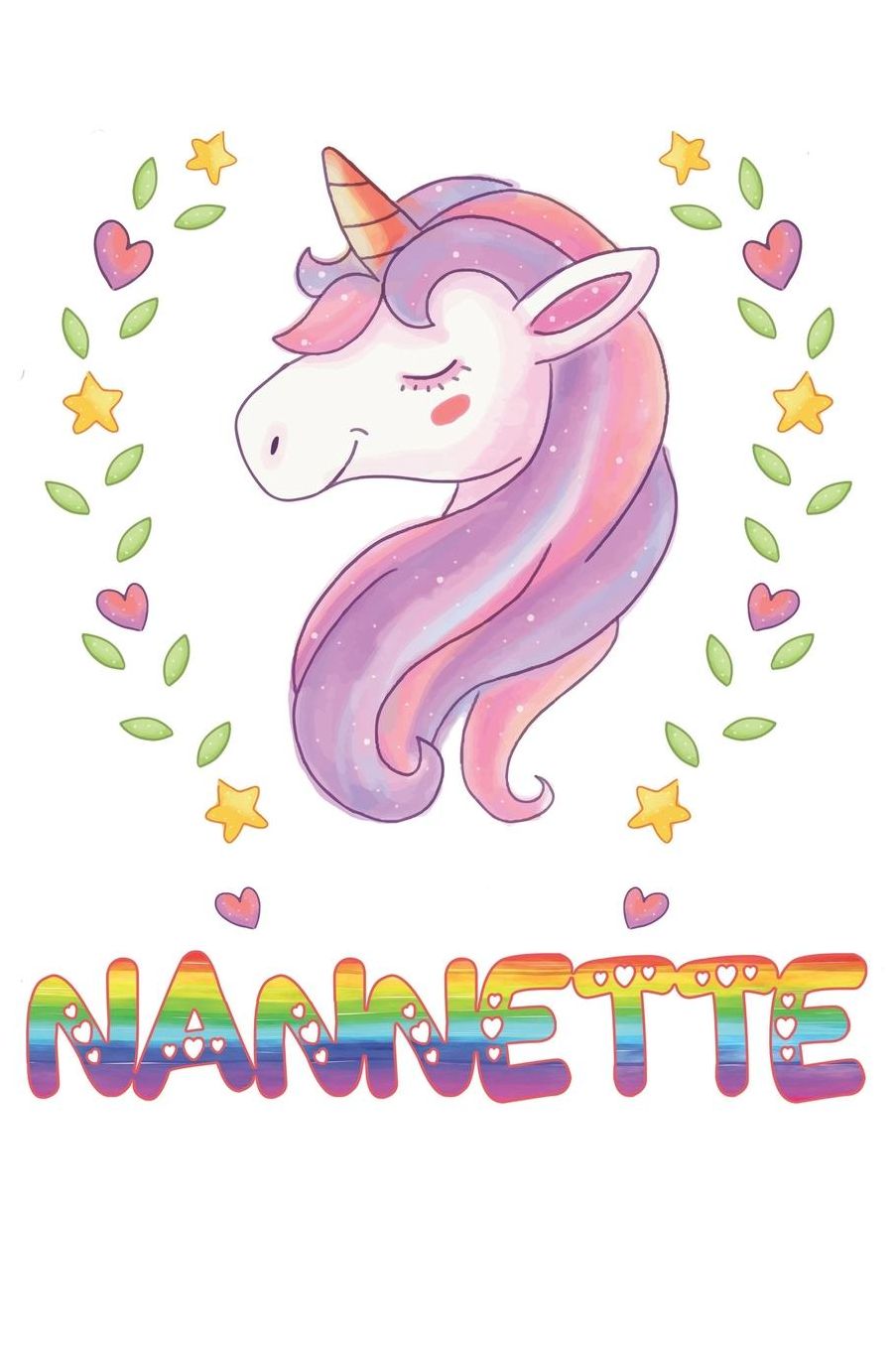 Nannette: Nannette Notebook Journal 6x9 Personalized Gift For Nannette Unicorn Rainbow Colors Lined Paper