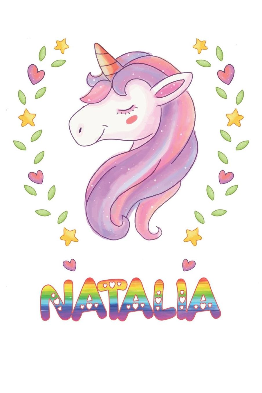 Natalia: Natalia Notebook Journal 6x9 Personalized Gift For Natalia Unicorn Rainbow Colors Lined Paper