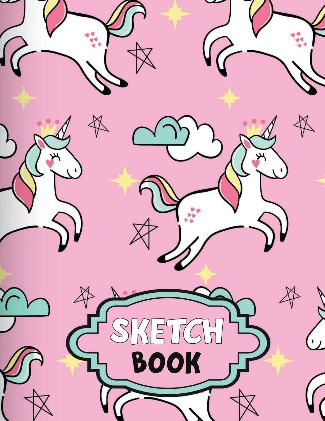 Sketching Paper Book: Kids Sketch Book Girls & Boys Drawing and Sketching Paper - Seamless Unicorns