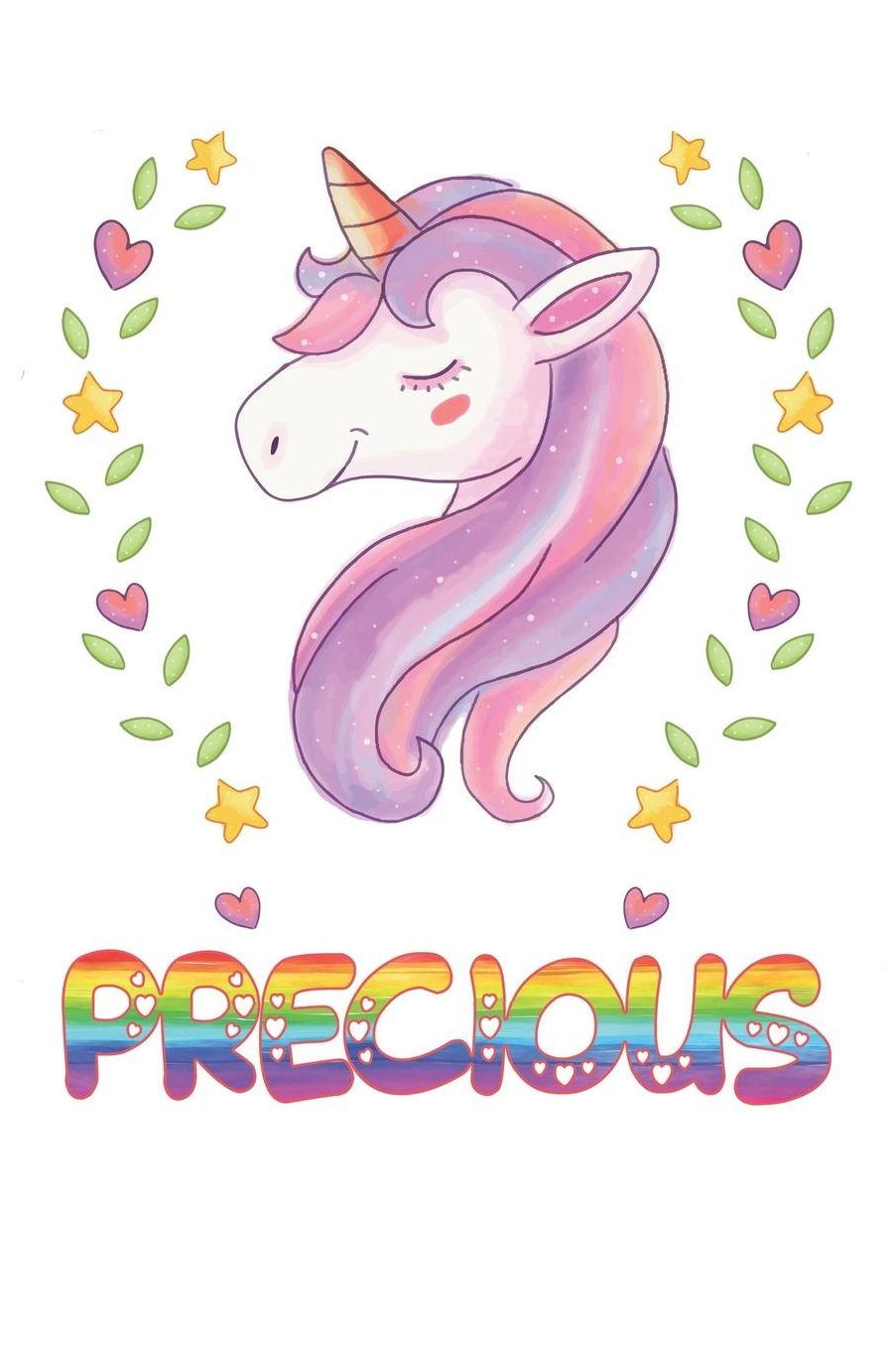Precious: Precious Notebook Journal 6x9 Personalized Gift For Precious Unicorn Rainbow Colors Lined Paper