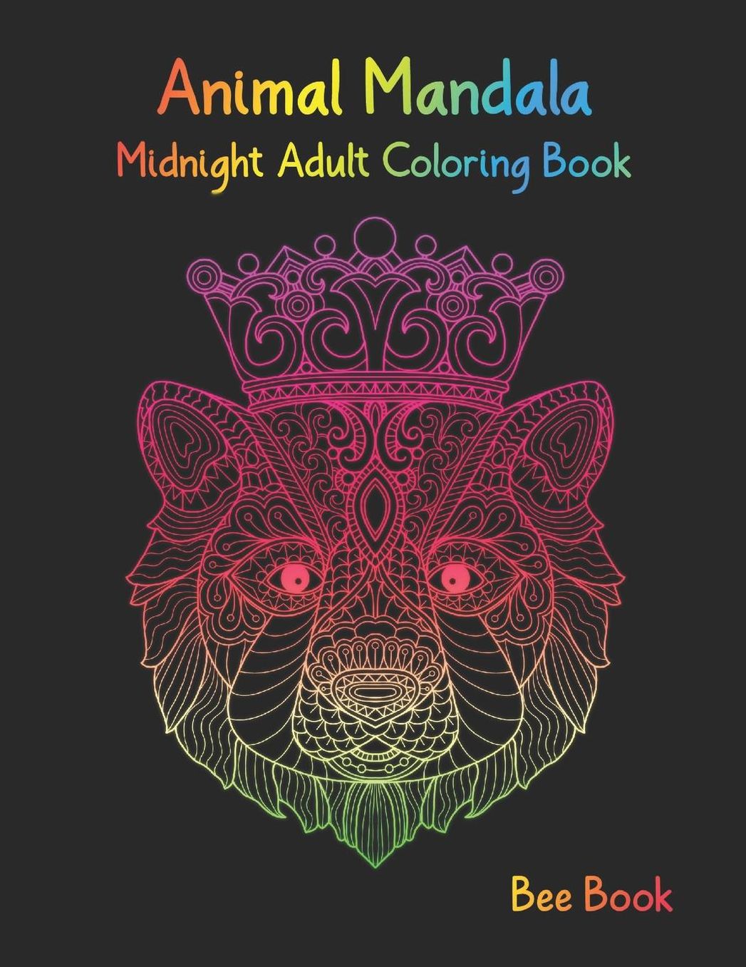 Animal Mandala Midnight Adult Coloring book: Stress Relieving Designs Animals Coloring Book For Adults Relaxation.