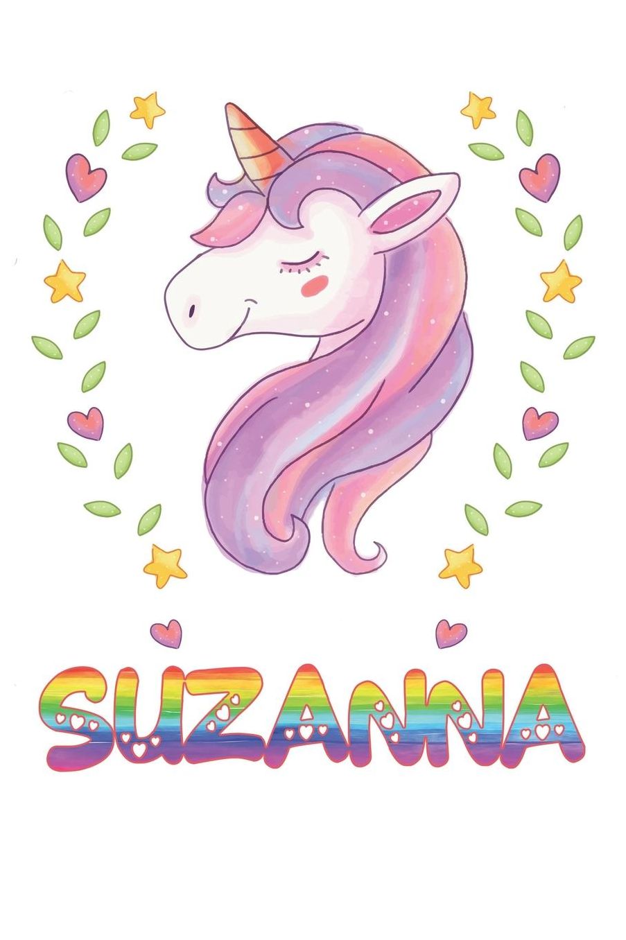 Suzanna: Suzanna Notebook Journal 6x9 Personalized Gift For Suzanna Unicorn Rainbow Colors Lined Paper