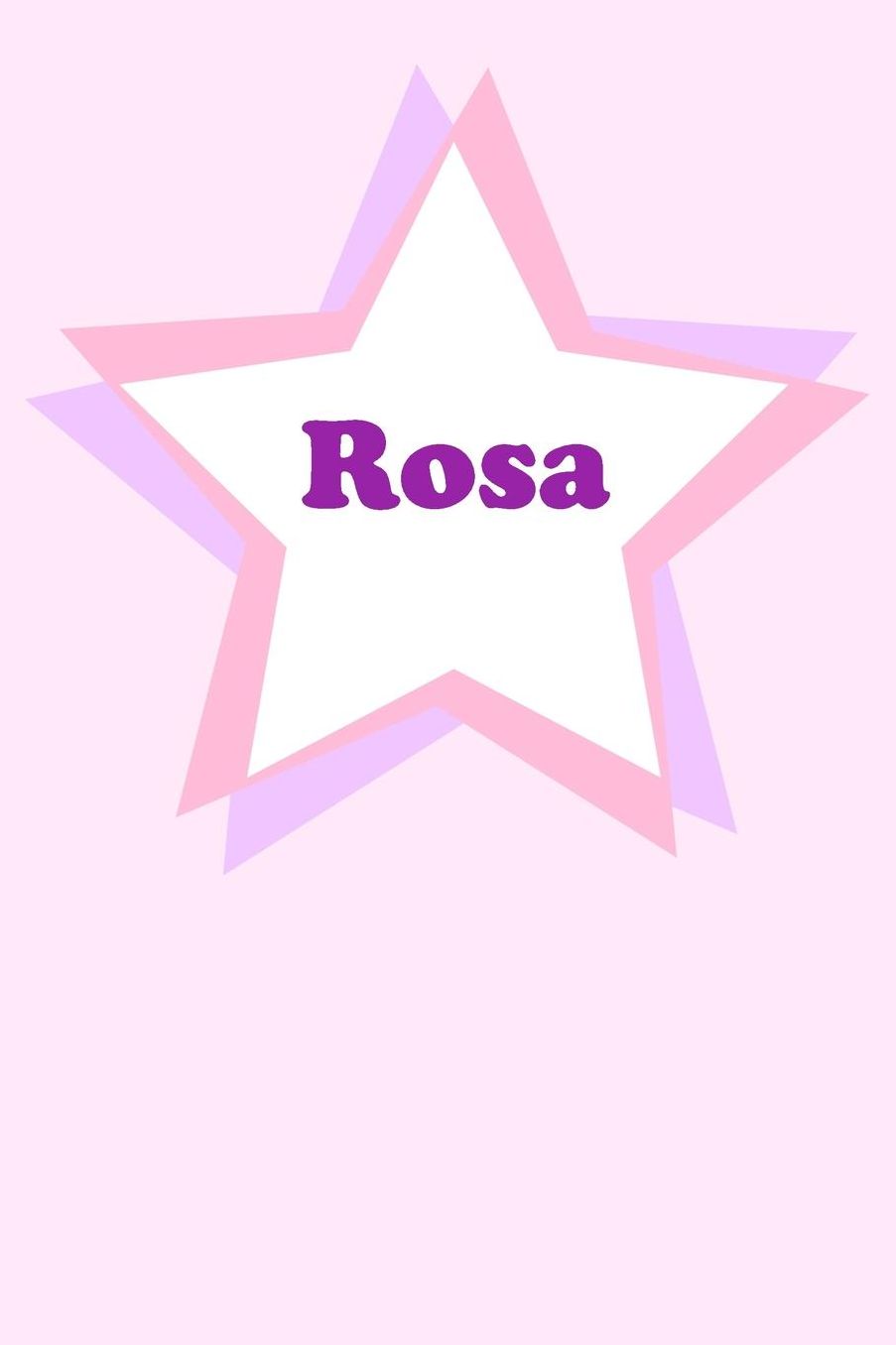Rosa: Personalized Name Journal. Wide Ruled (Lined) Writing Diary, Composition Book. Cute Pink Star Cover for Girls, Kids and Teens