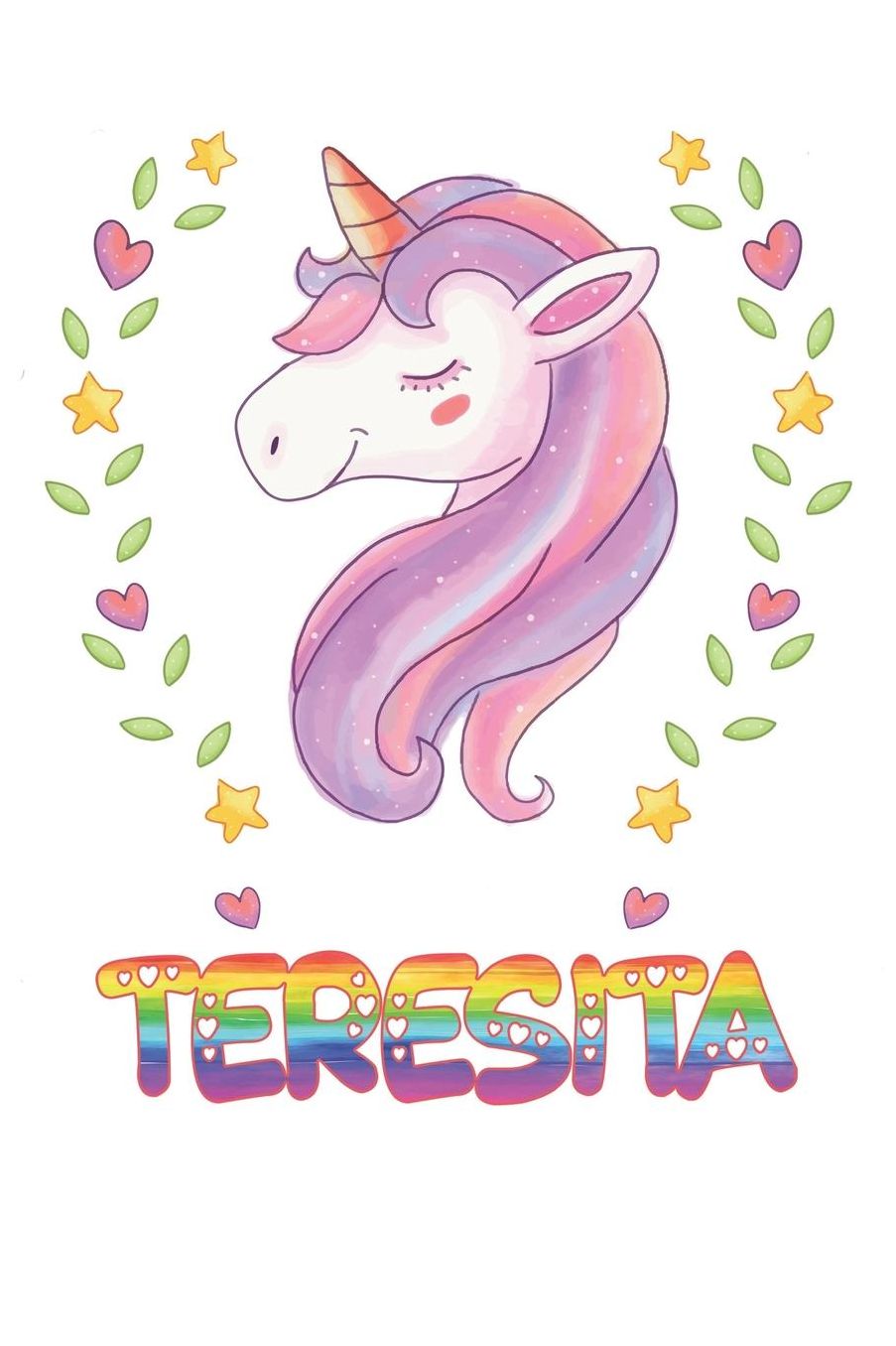 Teresita: Teresita Notebook Journal 6x9 Personalized Gift For Teresita Unicorn Rainbow Colors Lined Paper