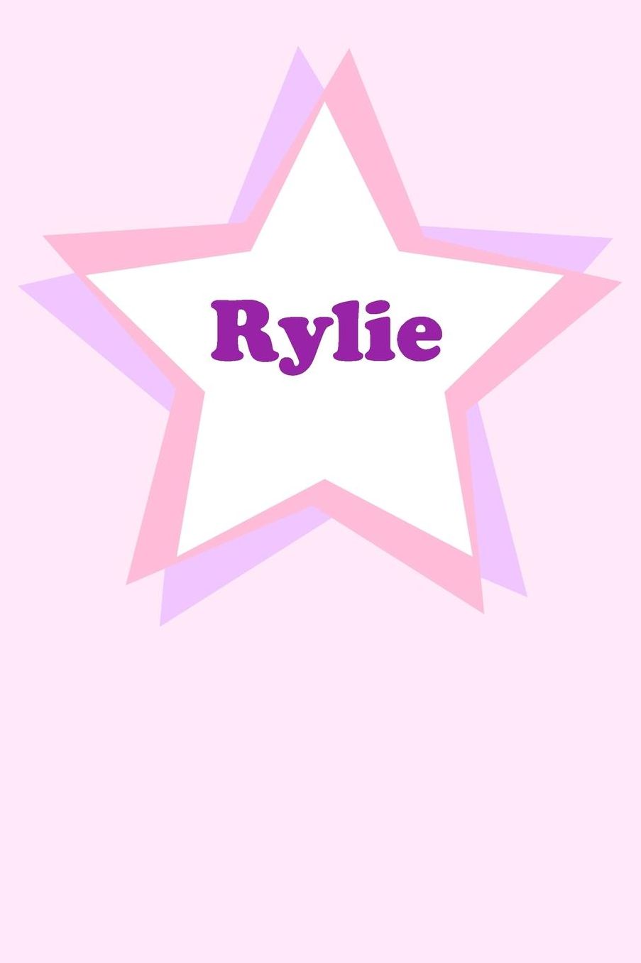 Rylie: Personalized Name Journal. Wide Ruled (Lined) Writing Diary, Composition Book. Cute Pink Star Cover for Girls, Kids and Teens