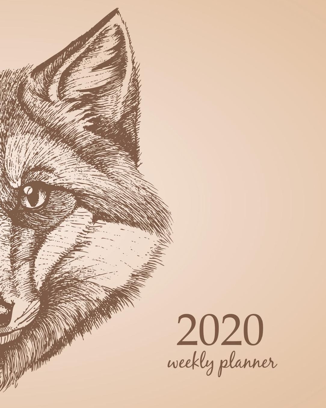 2020 Weekly Planner: Calendar Schedule Organizer Appointment Journal Notebook and Action day With Inspirational Quotes Black and White Art Fox for men.