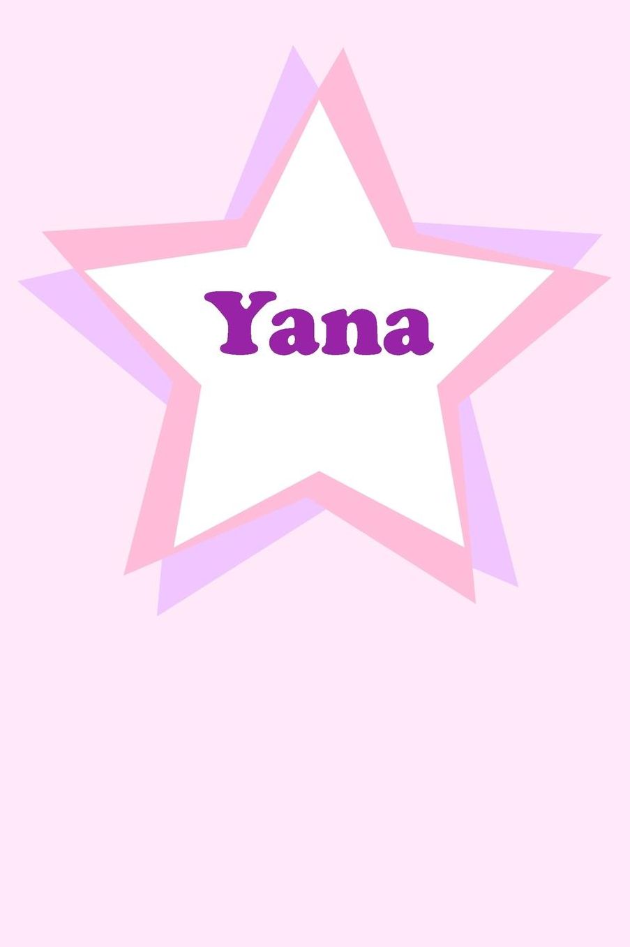Yana: Personalized Name Journal. Wide Ruled (Lined) Writing Diary, Composition Book. Cute Pink Star Cover for Girls, Kids and Teens