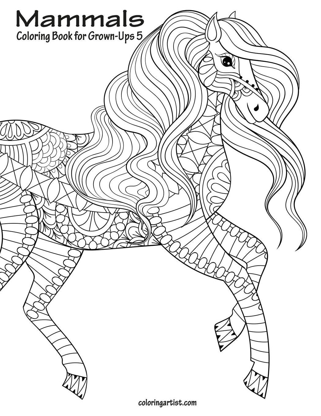 Mammals Coloring Book for Grown-Ups 5