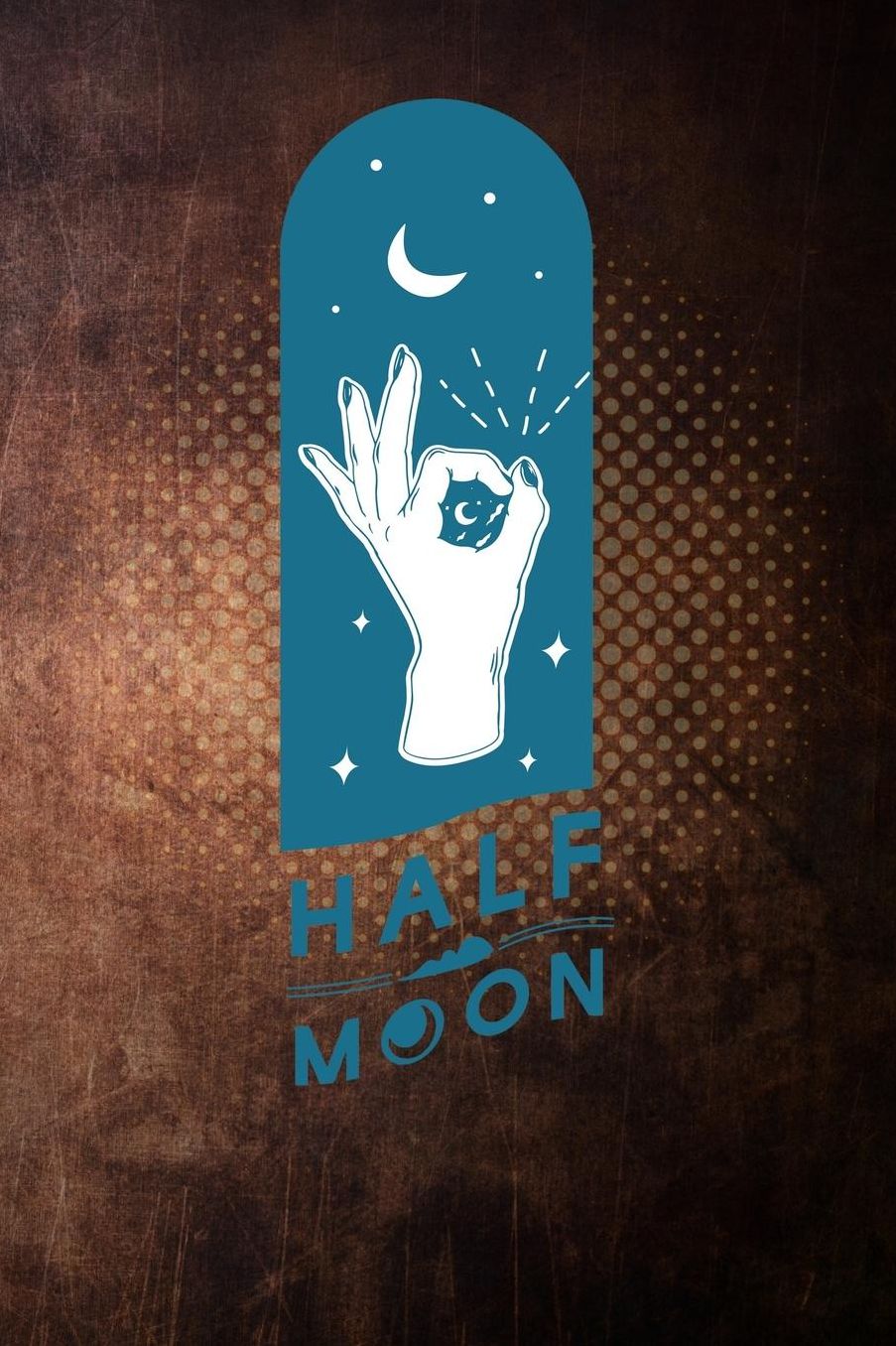 half moon: campista hippie for campers adventure vintage Lined Notebook / Diary / Journal To Write In outdoor camping Gift for women, men and kids