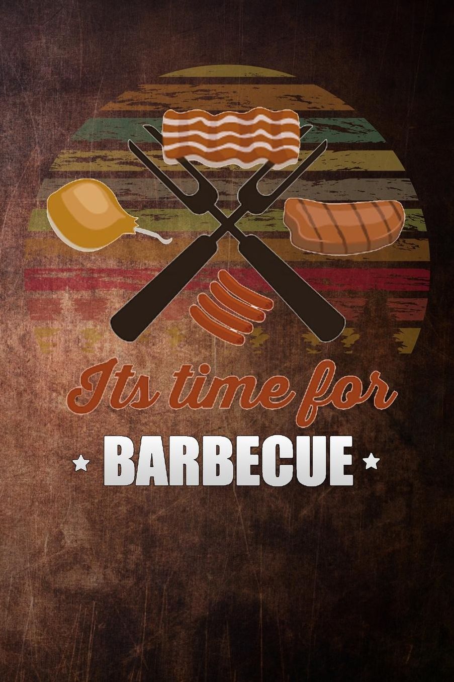 its time for Barbecue: grilling party BBQ vintage Lined Notebook / Diary / Journal To Write In outdoor camping Gift for women, men and kids