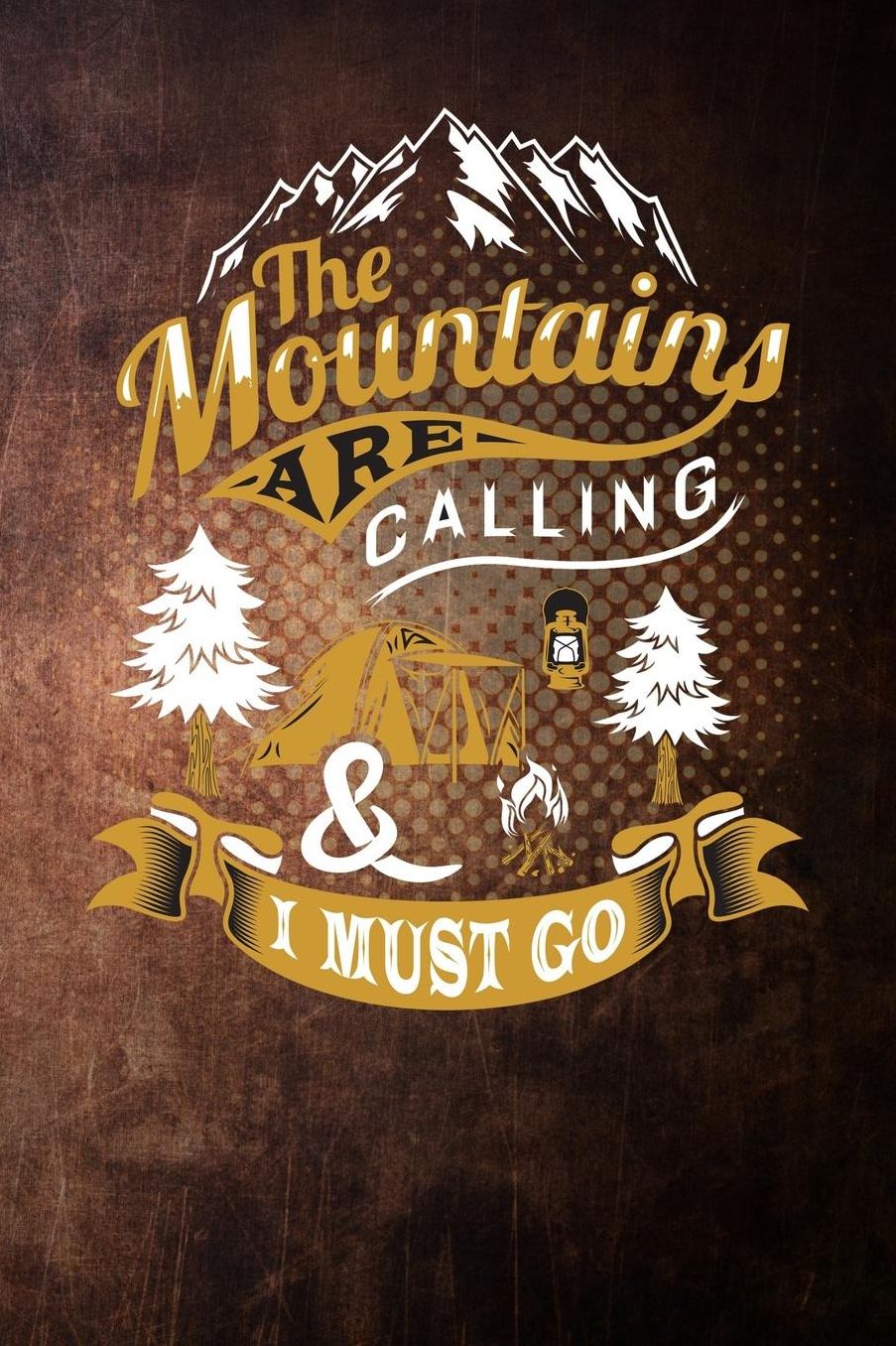 The mountains are calling & i must go: campfire camping for camper vintage Lined Notebook / Diary / Journal To Write In outdoor camping Gift for women, men and kids