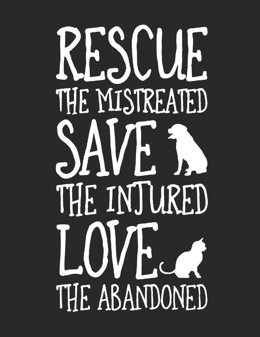 Cat Journal for Girls: Rescue The Mistreated Save The Injured Love The Abandoned, College Ruled Lined Paper 120 Pages 8.5x11