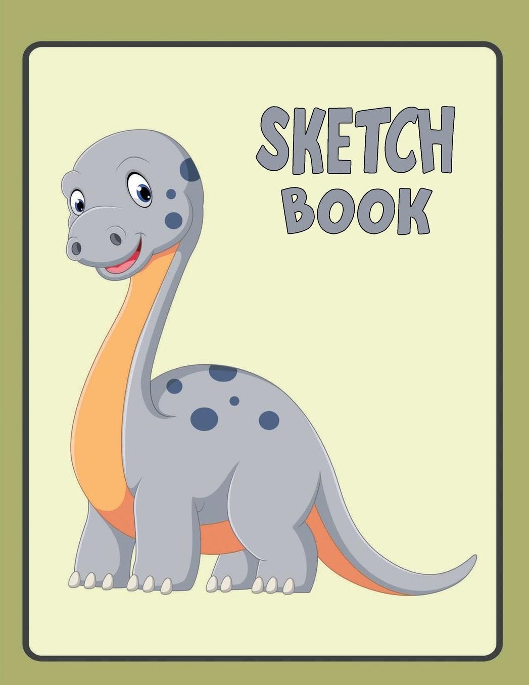 Kids Sketch Paper: Sketch Paper Book for Girls & Boys Large Size Blank Drawing Pages - Cute Dino