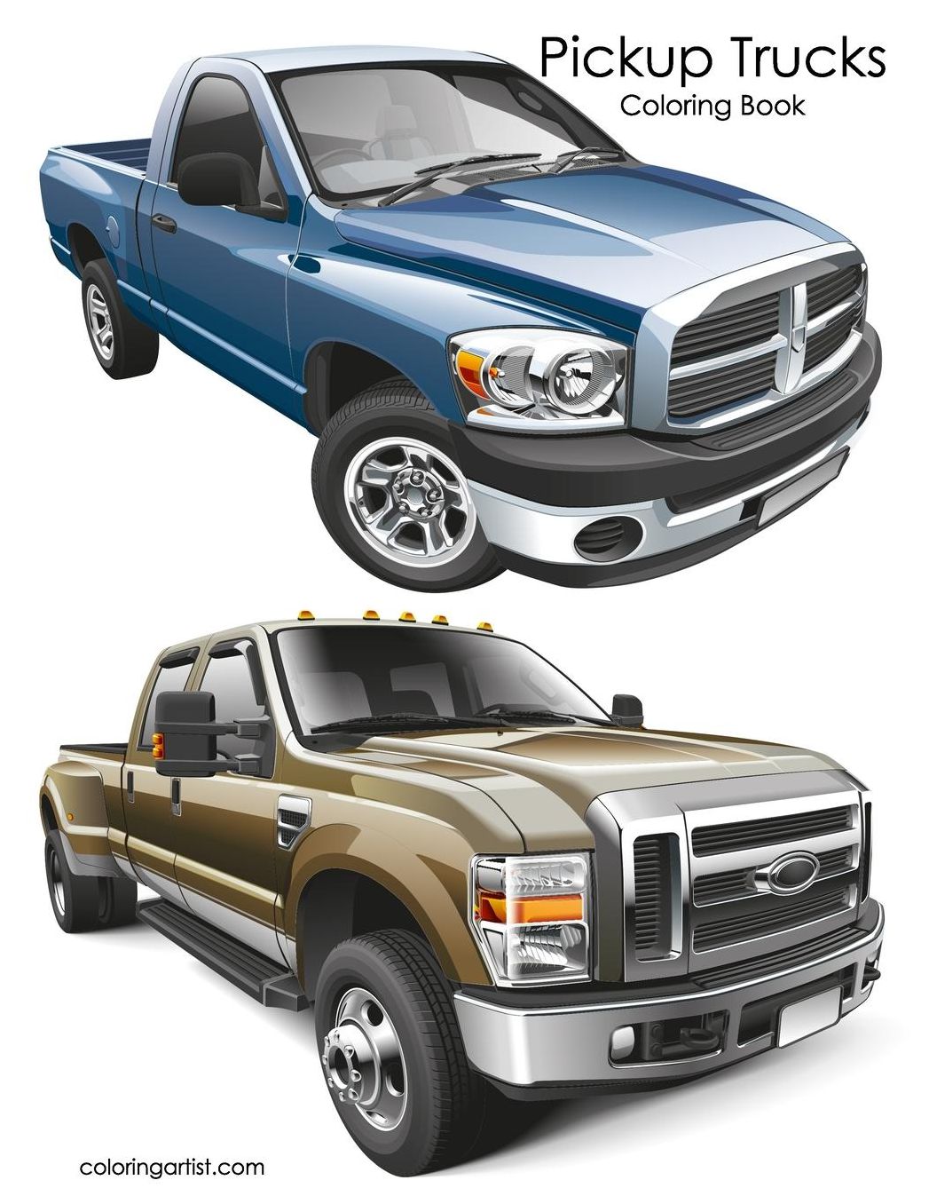 Pickup Trucks Coloring Book
